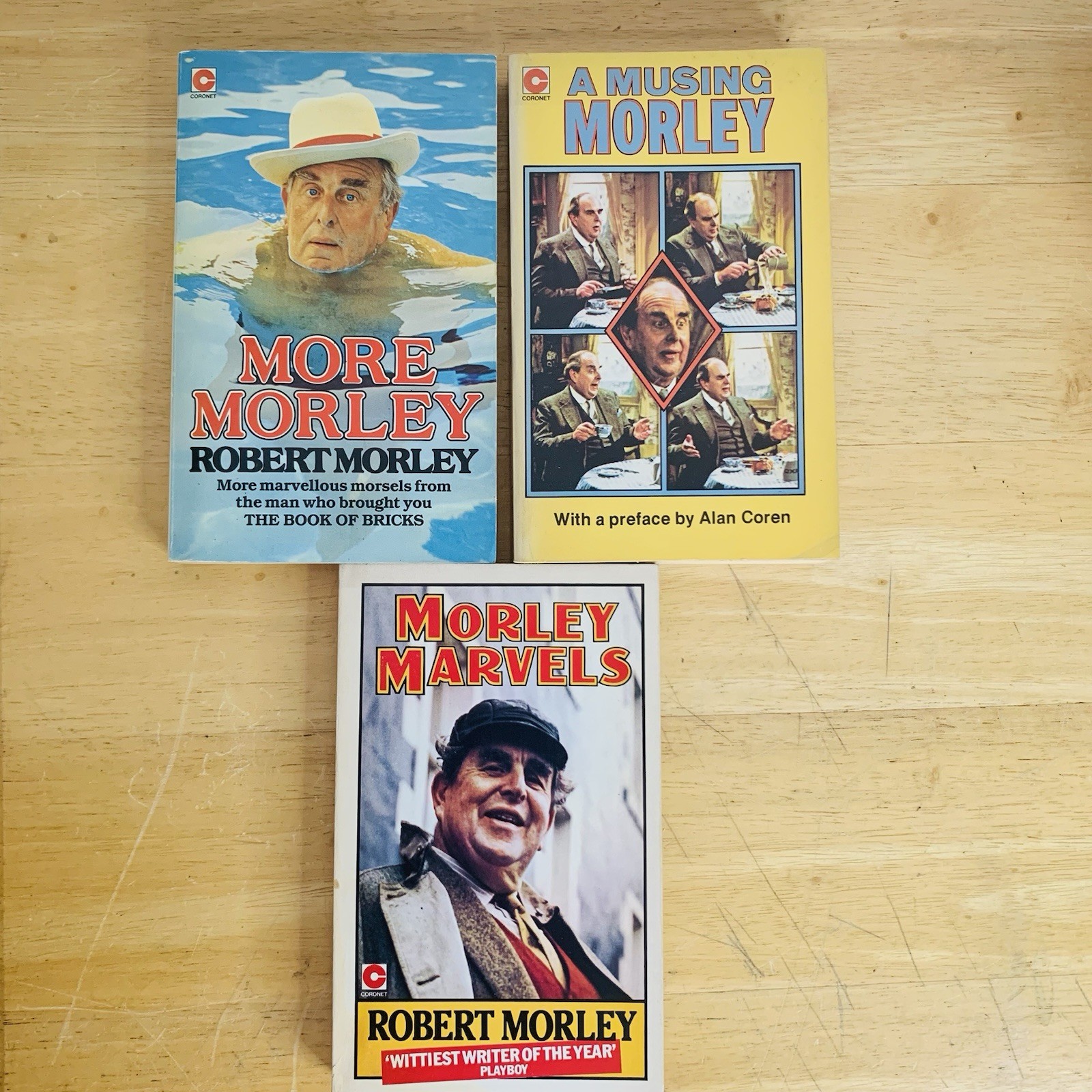 Robert Morley Book Bundle x 3 Paperback Lot More, A Musing & Marvels – Vintage