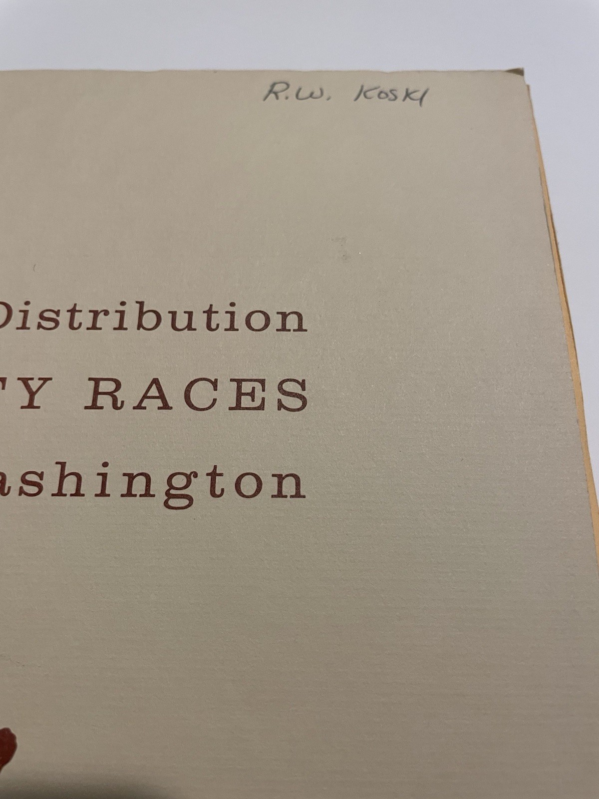 1964 Growth and Distribution of Minority Races in Seattle Washington