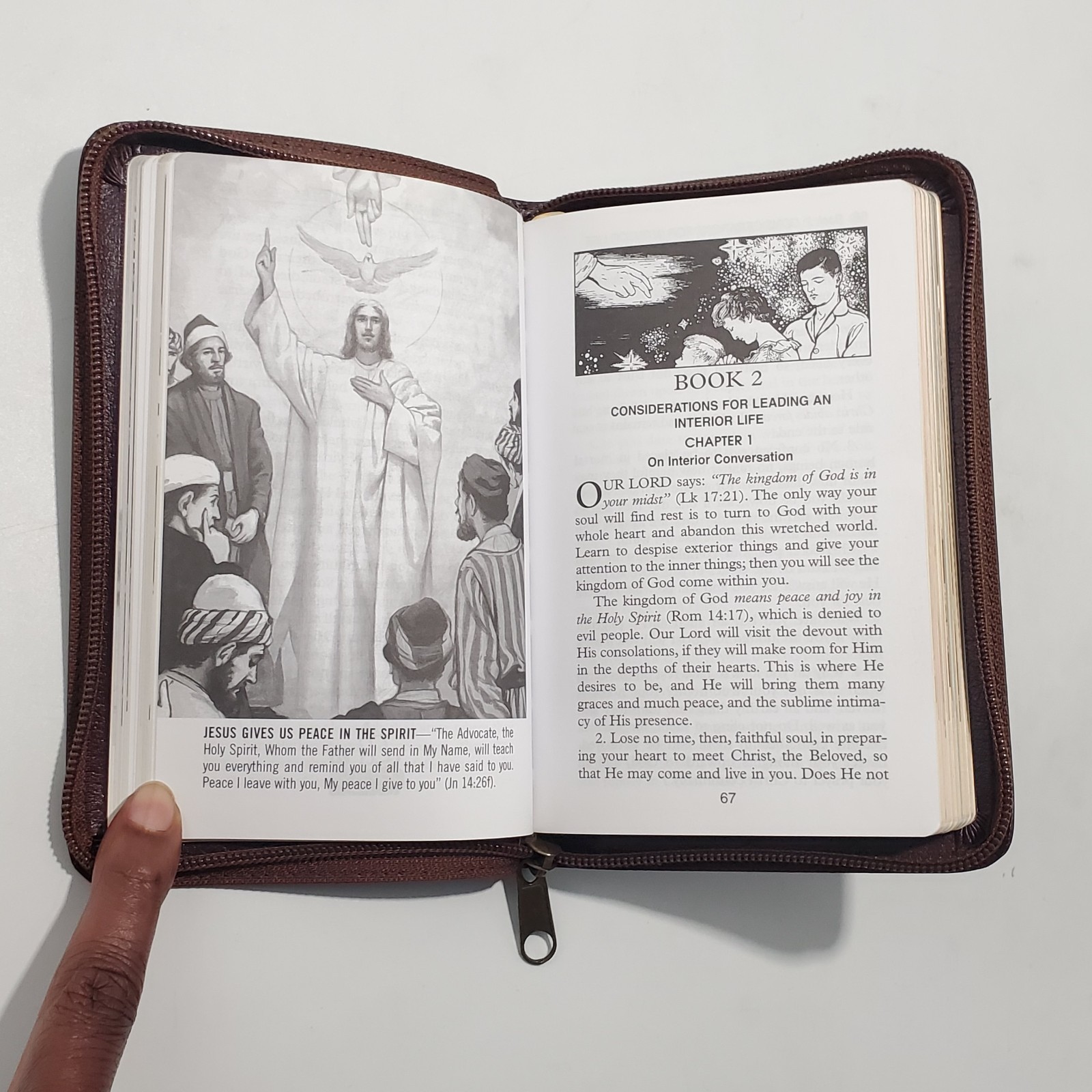 Imitation of Christ in Four Books Thomas Kempis Illustrated Bonded Leather 1977