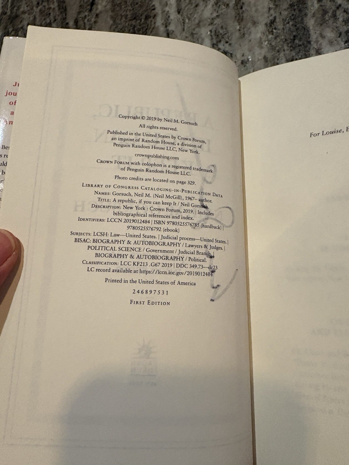 A Republic If You Can Keep It (2019) SIGNED Neil Gorsuch 1st Edition & Printing