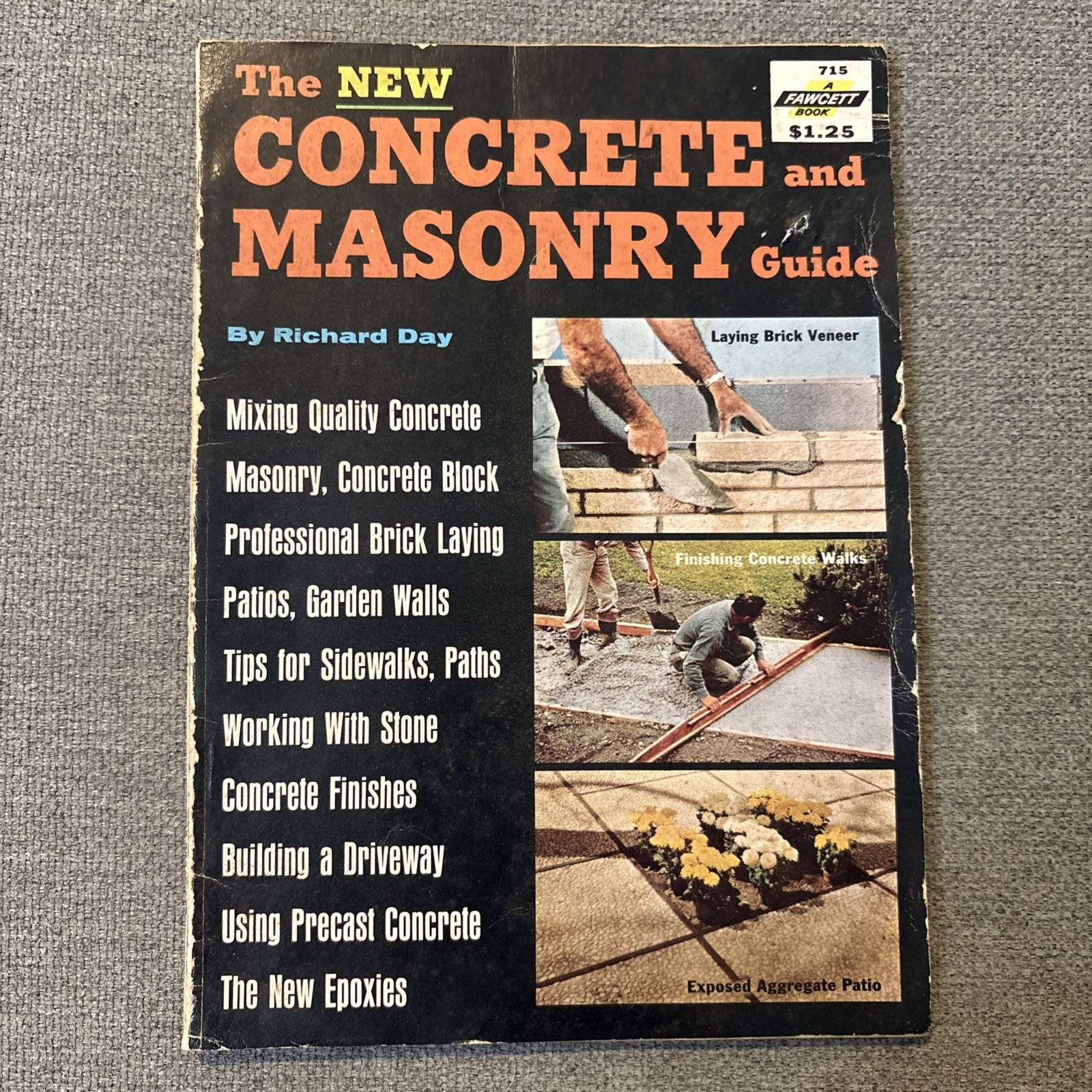 Vintage 1966 The New Concrete and Masonry Guide – A Fawcett Book by Richard Day