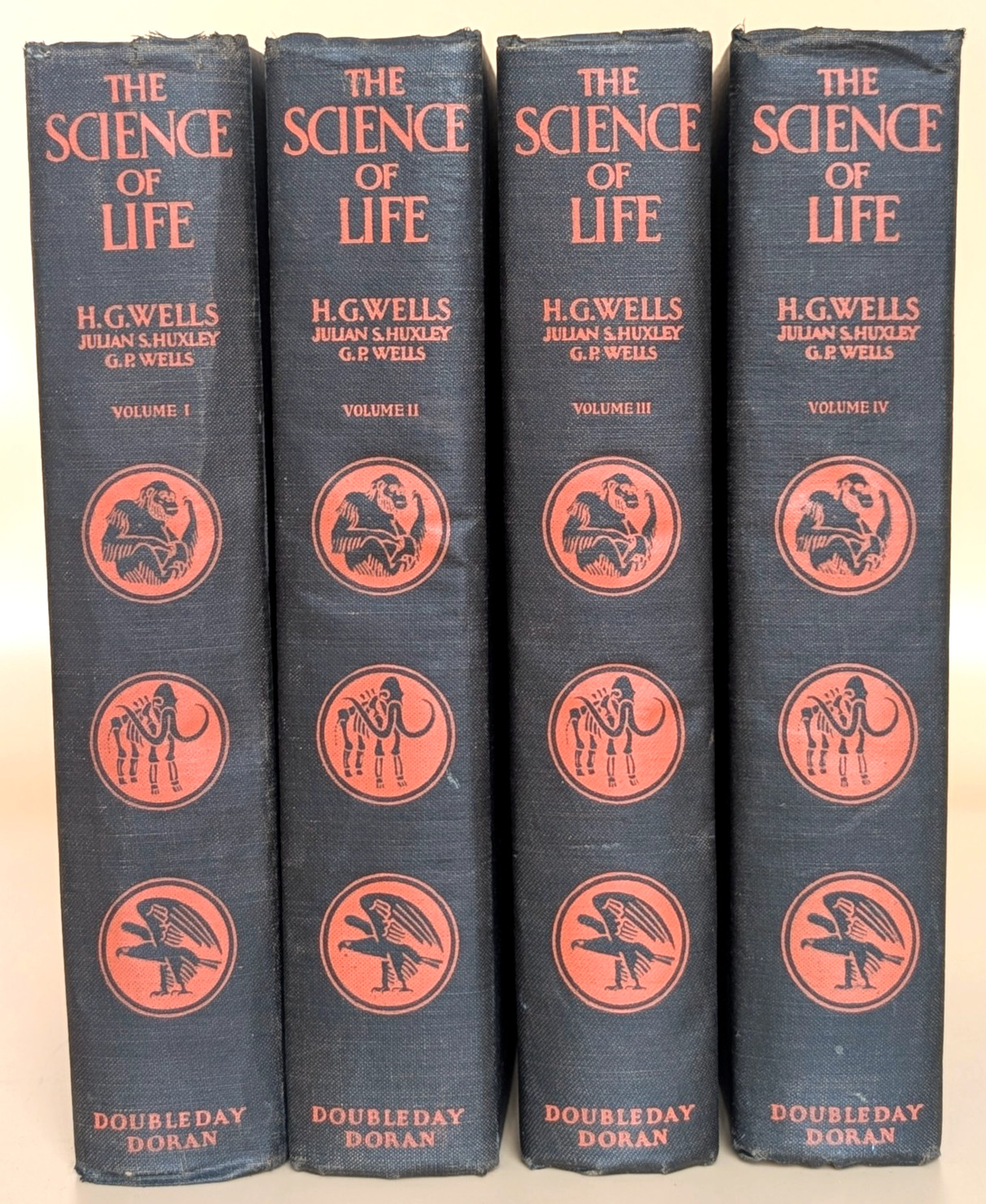 The Science of Life 4 Vol Set 1931 First Edition H G Wells Julian Huxley