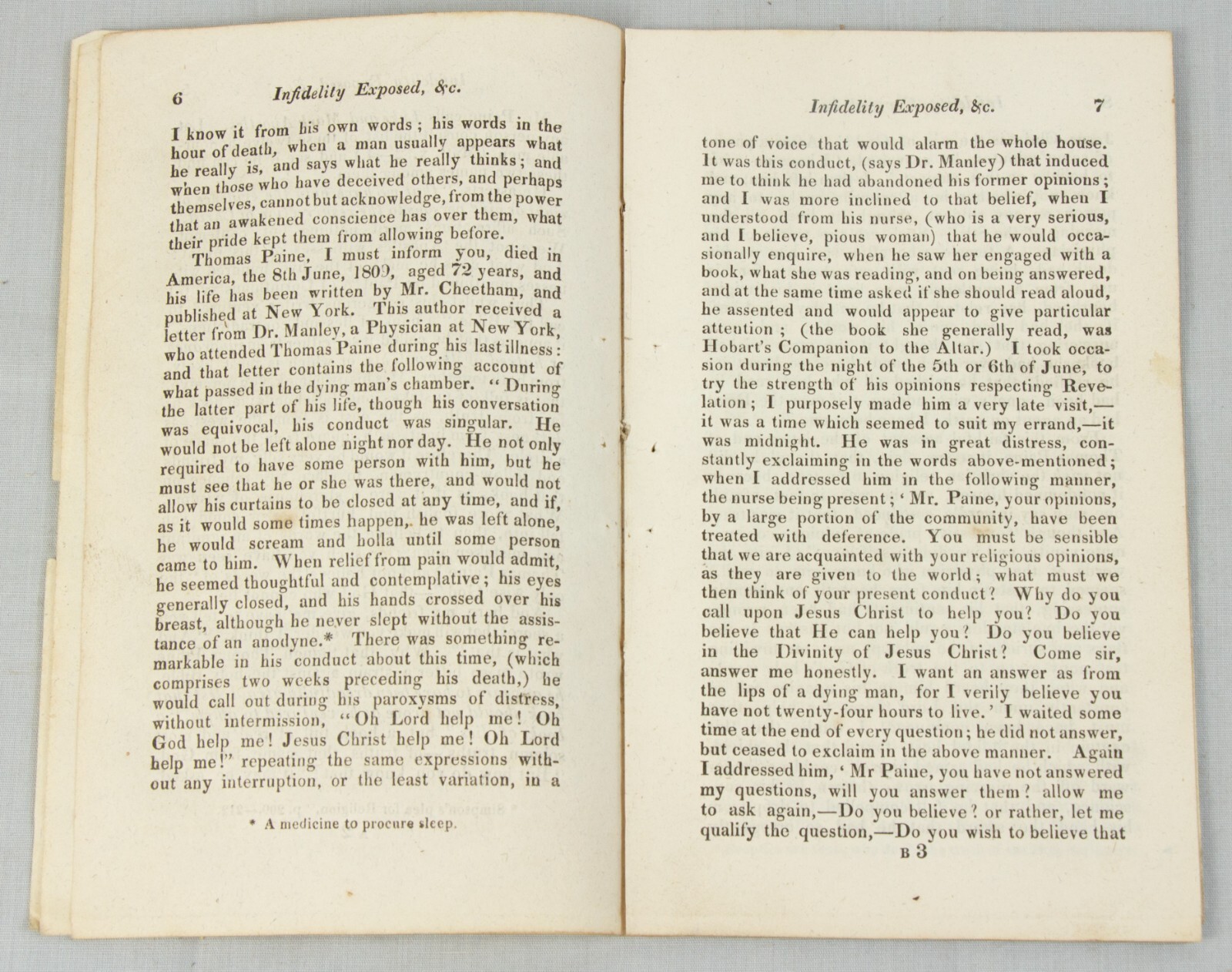 Thomas PAINE 1833 chapbook attack on American FOUNDING FATHER by Church England