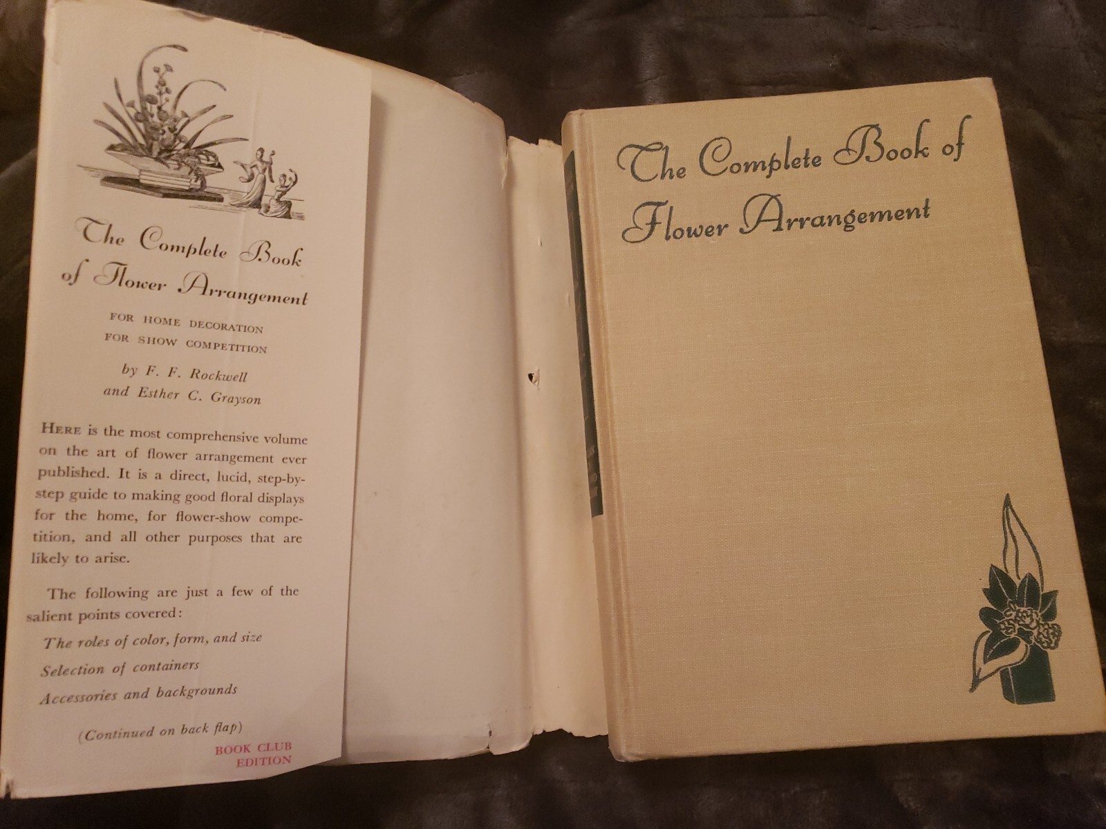 The Complete Book of Flower Arrangement 1955 w/dust jacket Book Club Edition VG+