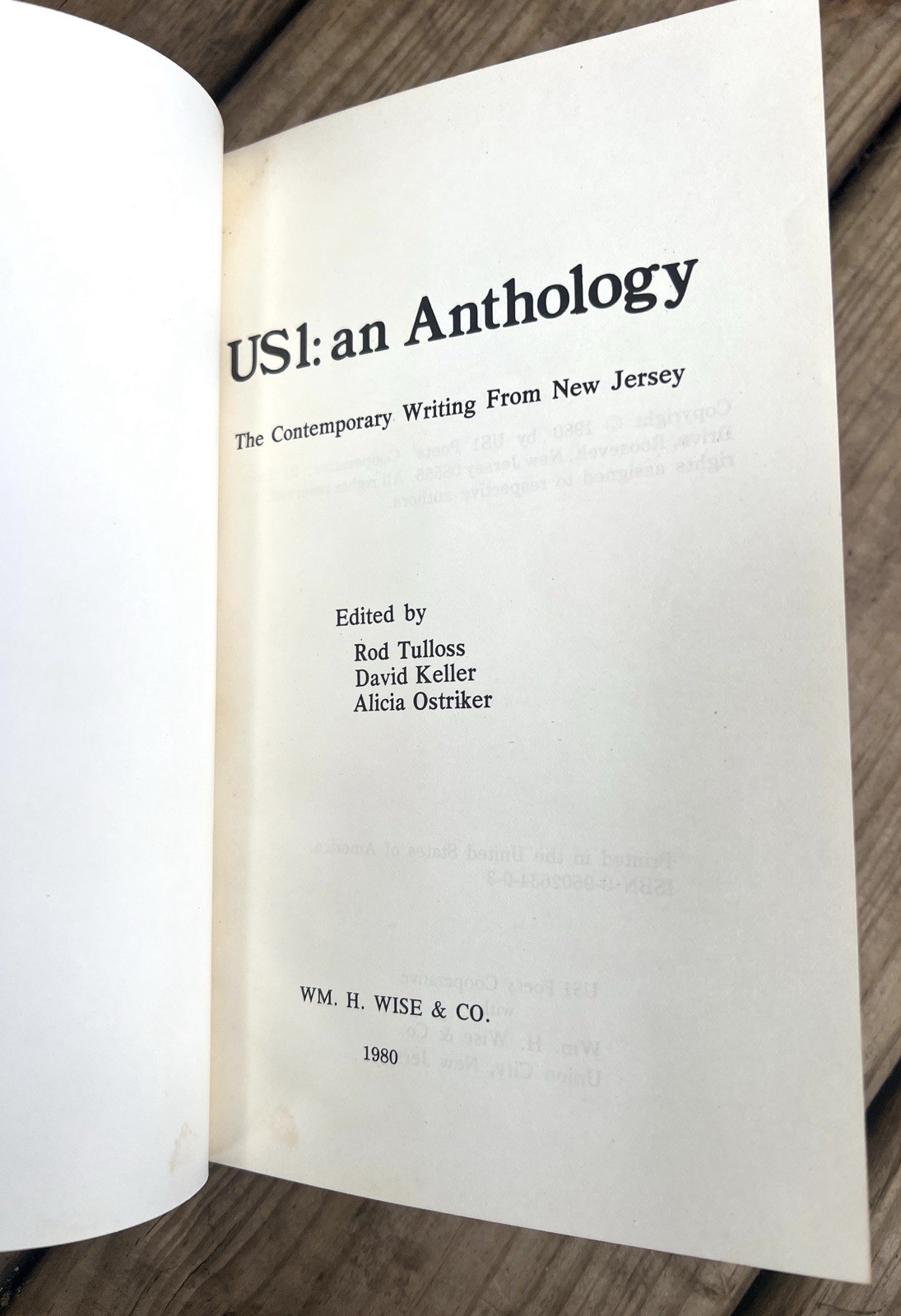 US1 An Anthology The Contemporary Writing from New Jersey
