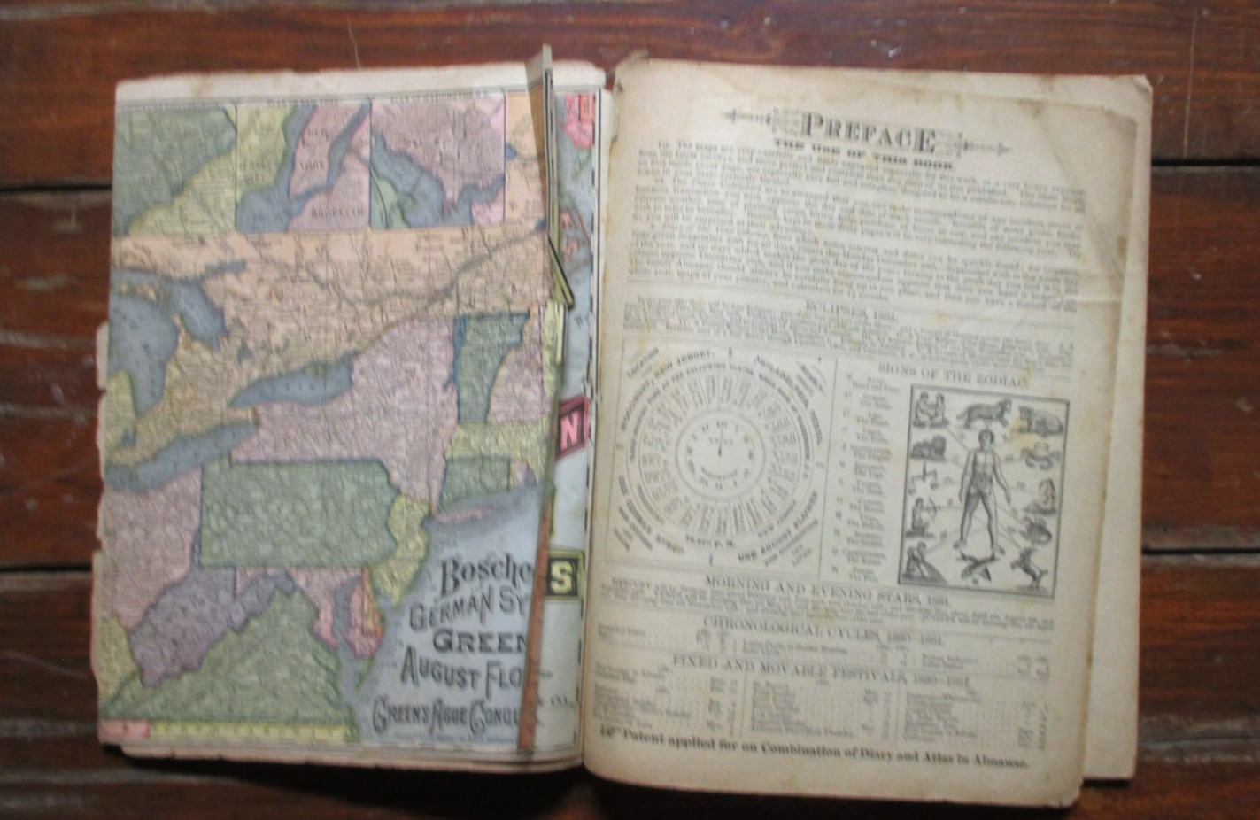 1881 Green’s Diary & Almanac Printed in Woodbury New Jersey – Map of Ohio