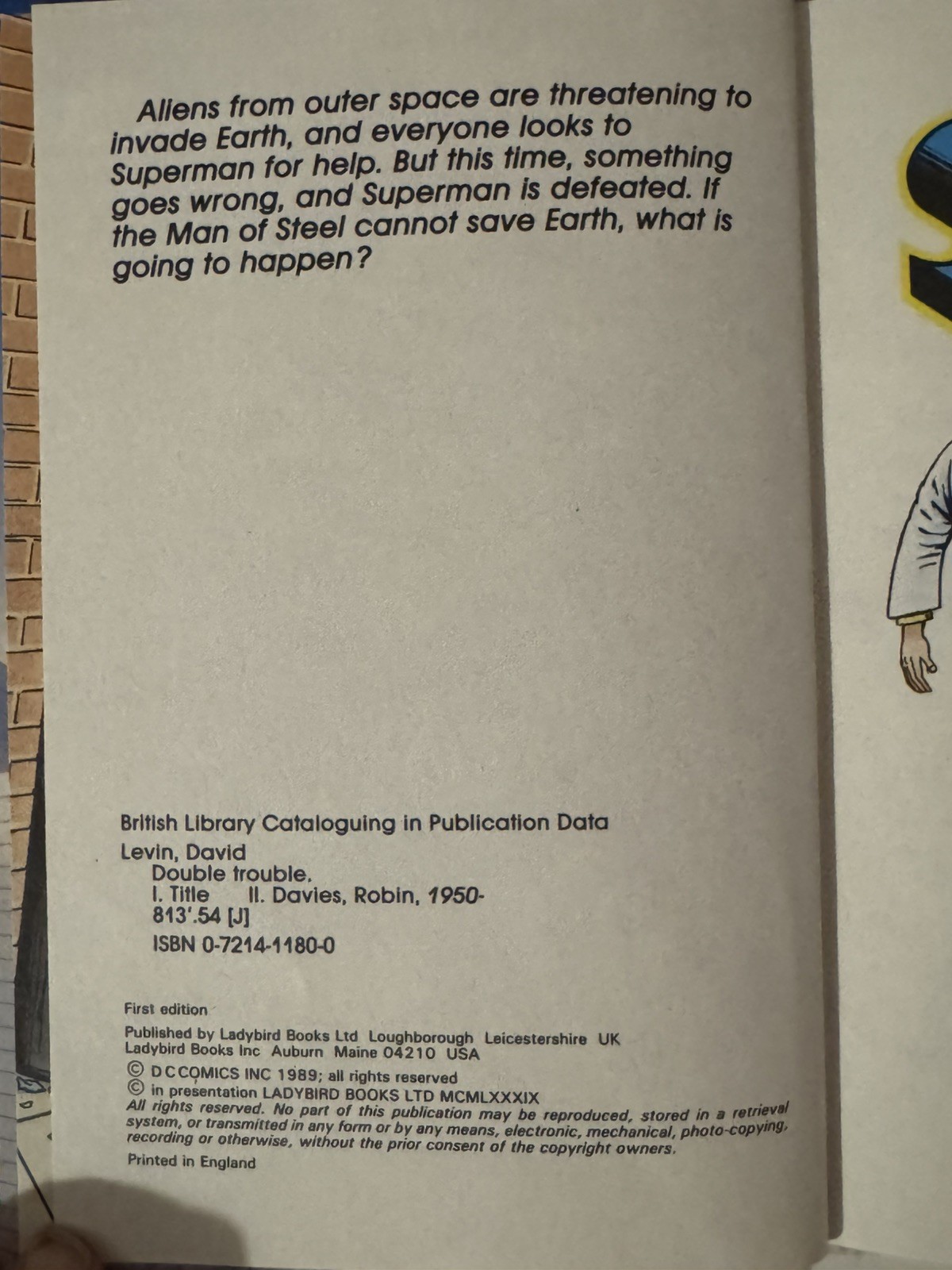 Vintage Ladybird 1st Edition Book ? Superman: Double Trouble (1989)
