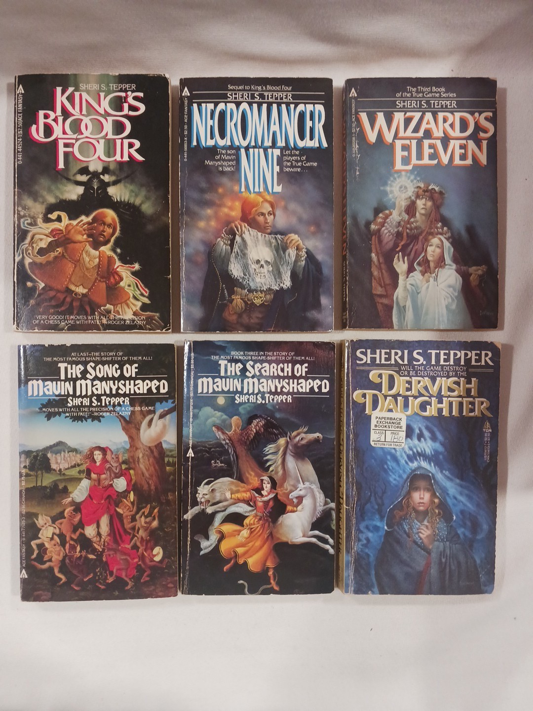Sheri S. Tepper Vtg Fantasy Paperback Book Lot Mavin Manyshaped True Game Series