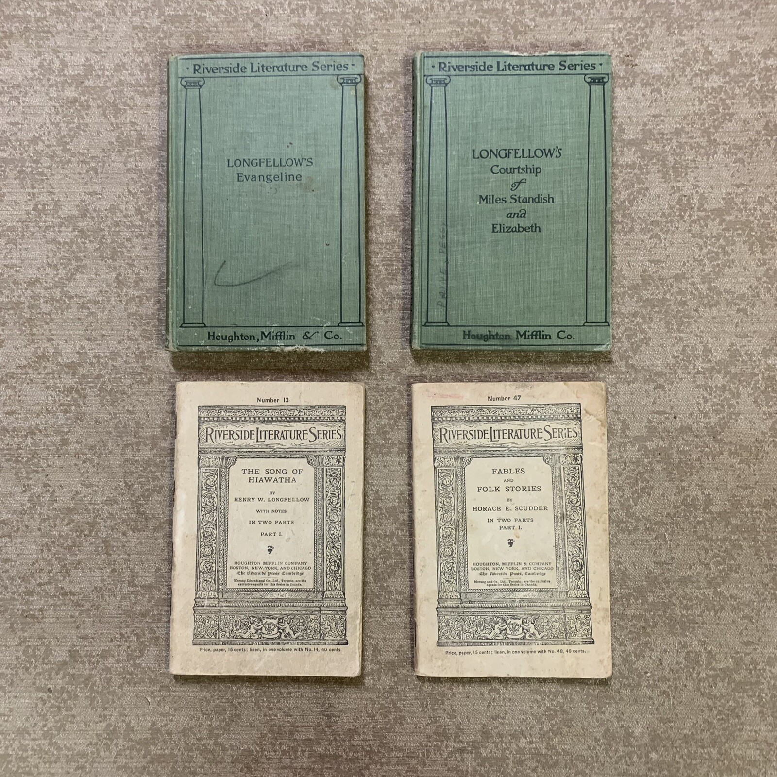Antique Books Lot of 4 Riverside Literature Series: #13,#47, (plus 2 more)