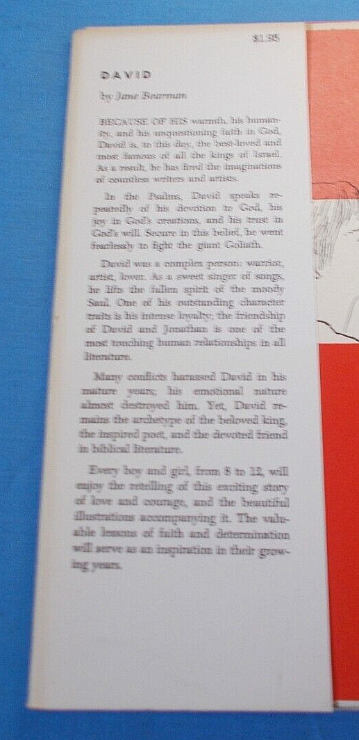 „David, Bible Heroes Library“ Jane Bearman *1965* (1st Edition) HC/DJ VG+
