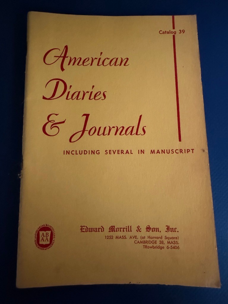 American Diaries & Journals – Edward Morrill & Son Catalog 39