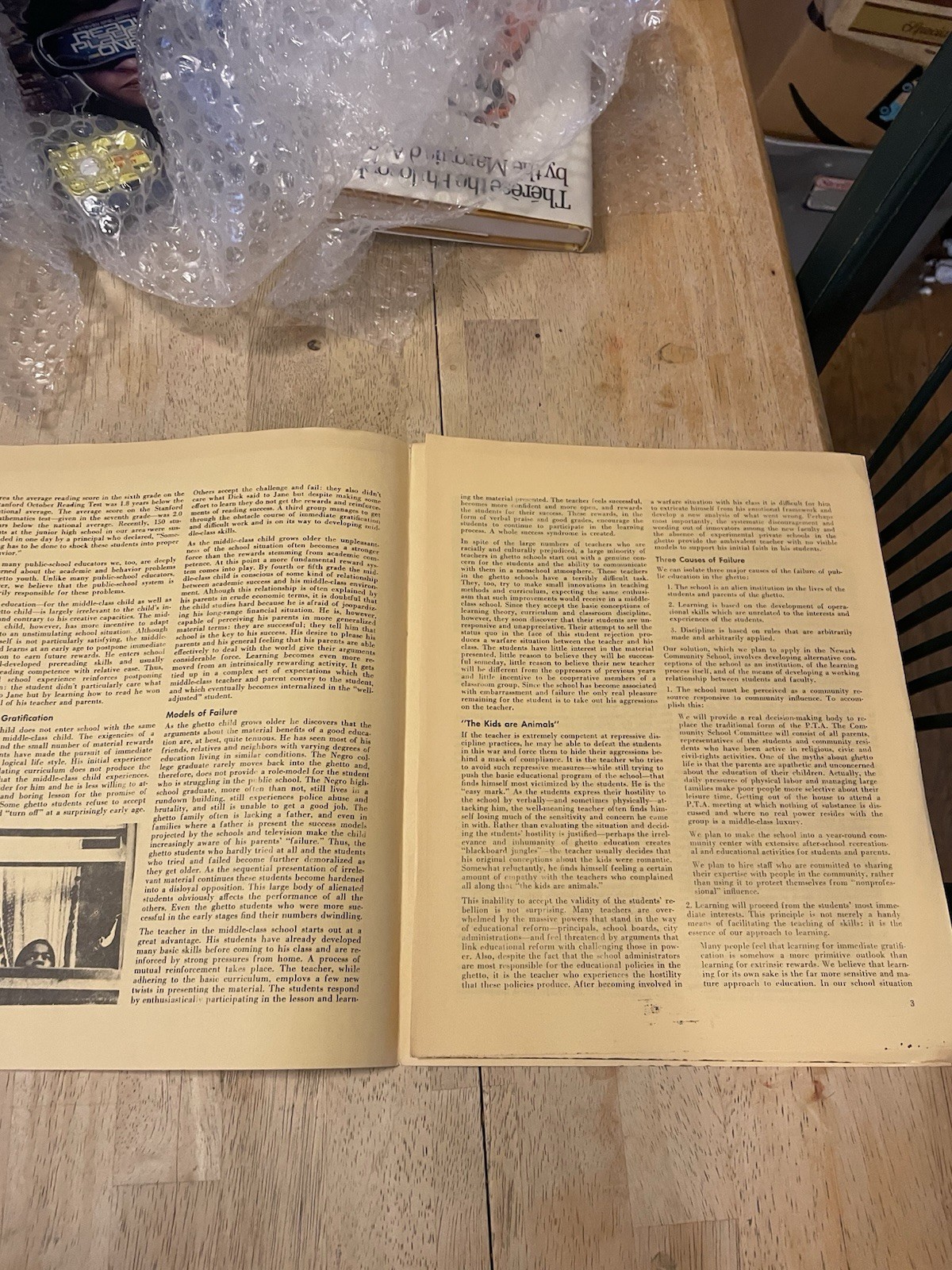 The Newark Community School By Eric Mann VTG Pamphlet Loose Pages NE Free Press