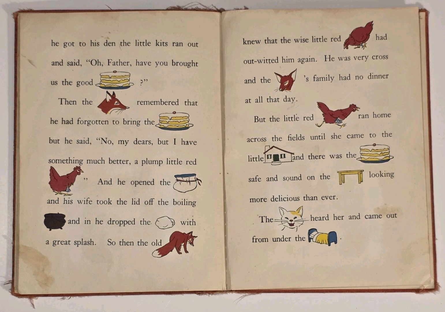 The Little Red Hen Vintage Rare Hardcover Book by Helen Dean Fish VGC 1945