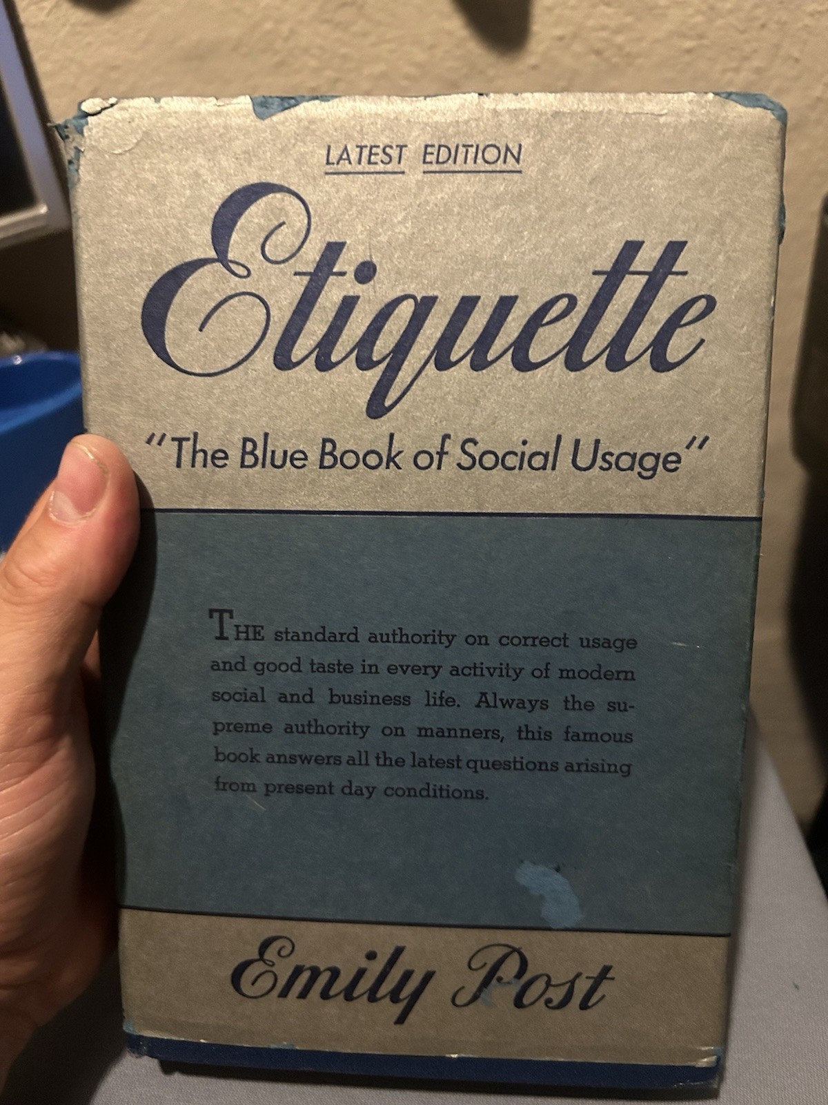 Etiquette Emily Post The Blue Book of Social Usage 1944