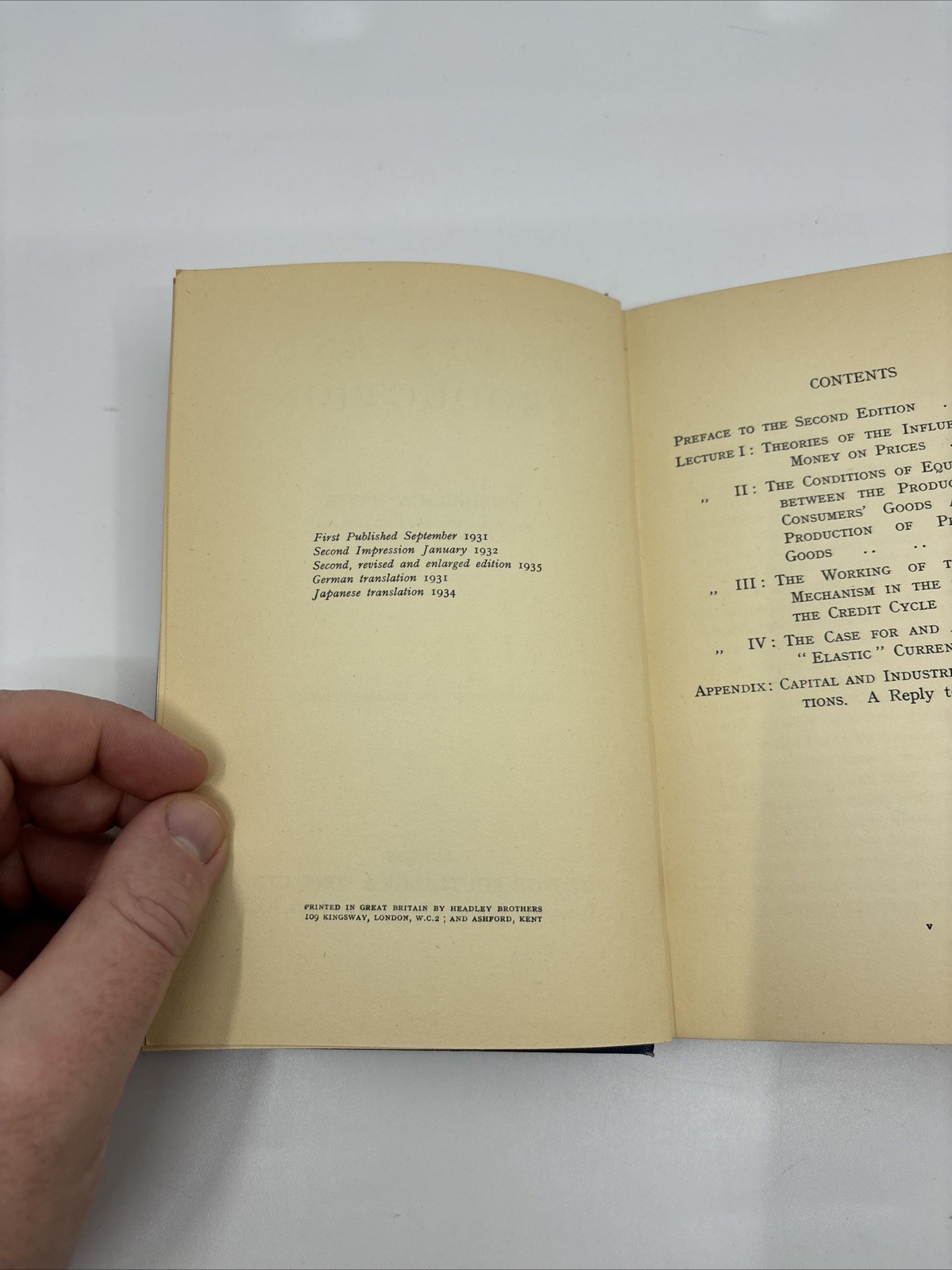 Prices & Production F.A. Hayek 1935 Willard Cochrane’s Copy HC JFK Economist