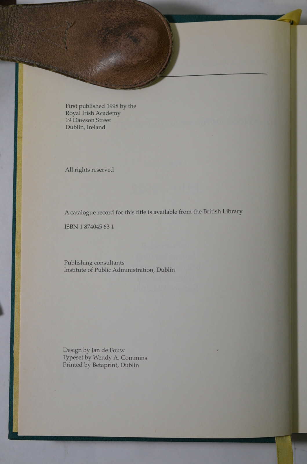 Documents on Irish Foreign Policy: 1919-22, Fanning et al, 1998, HC/DJ, Ireland