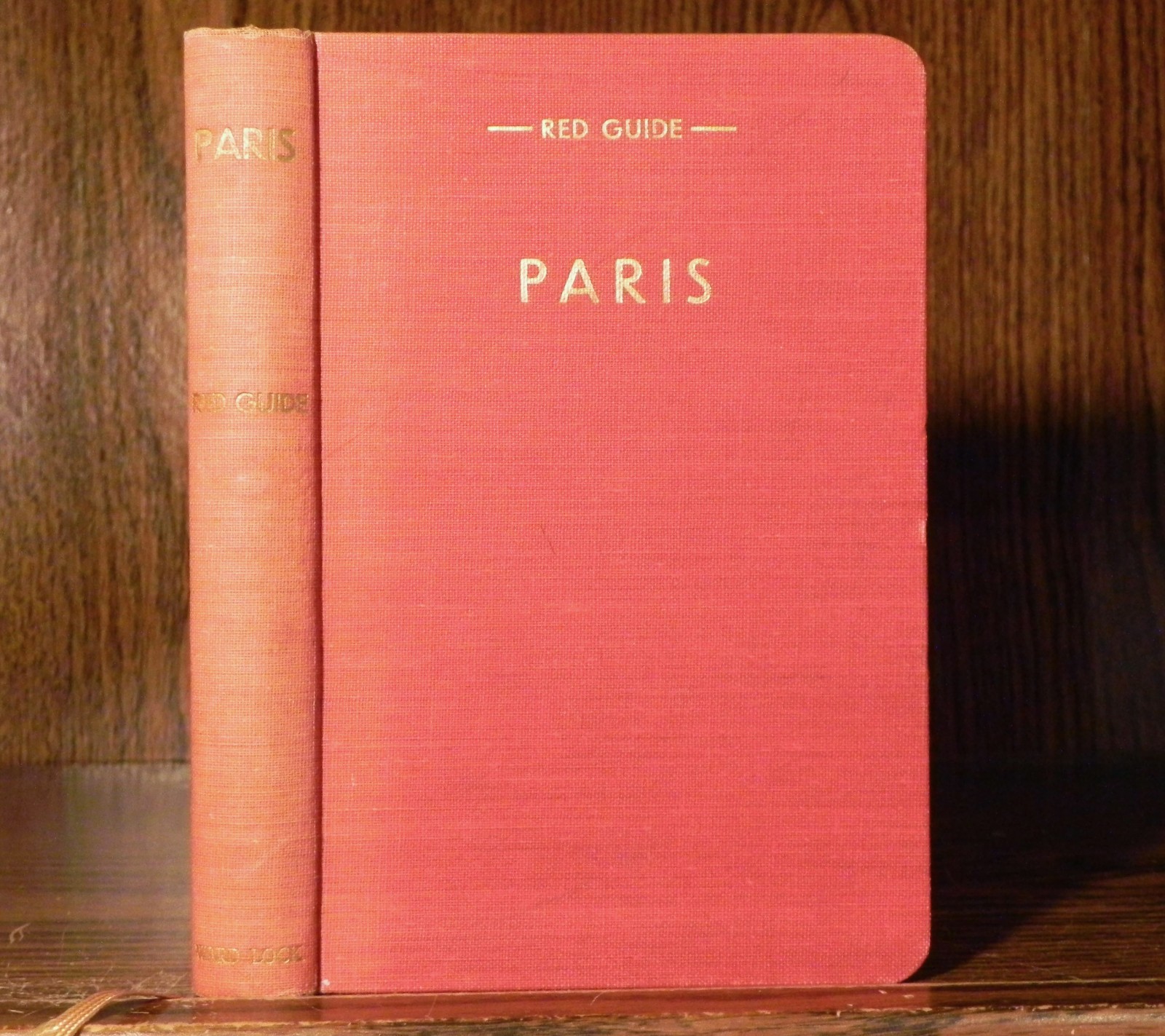 Red Tourist Guide to Paris – Vintage Illustrated Book Guide – Fold Out Map