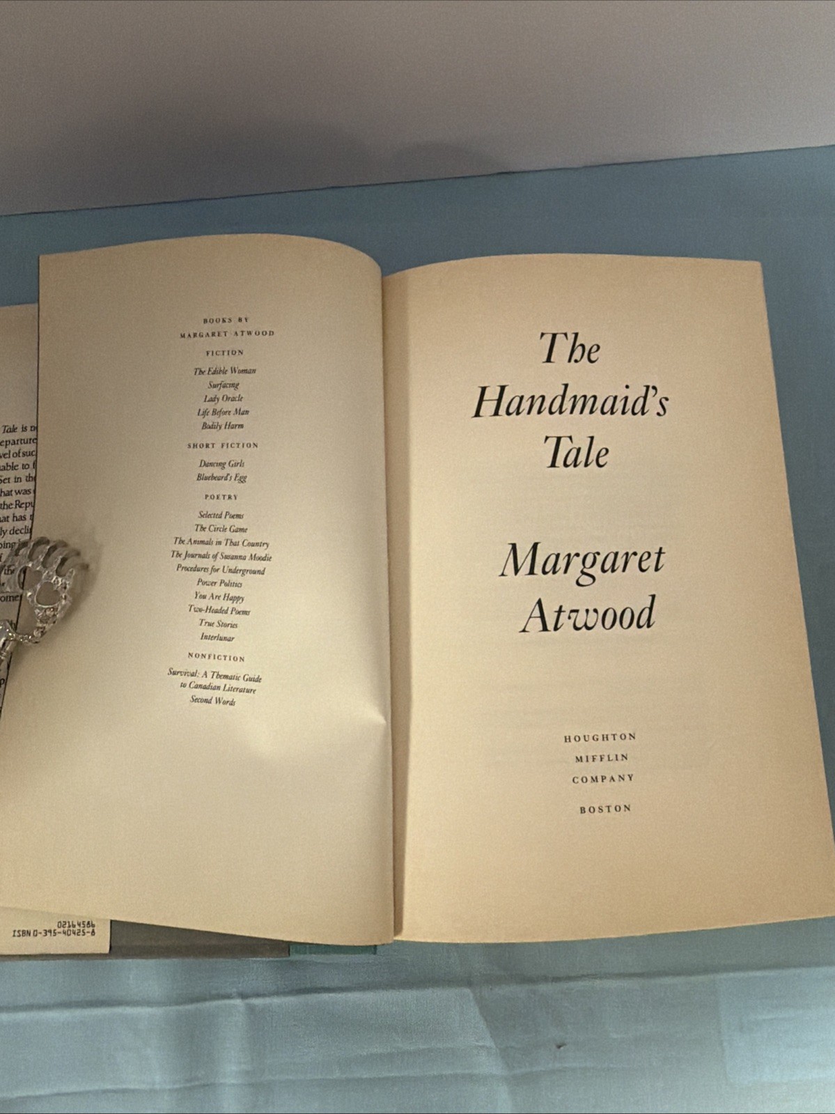 The Handmaid’s Tale 1986 Margaret Atwood 1st US ed 2nd printing, HC DJ Book Card