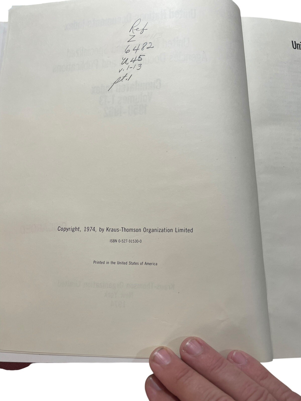 United Nations Documents Index Cumulated Index Volumes 1-13 1950-1962 In 4 Vols