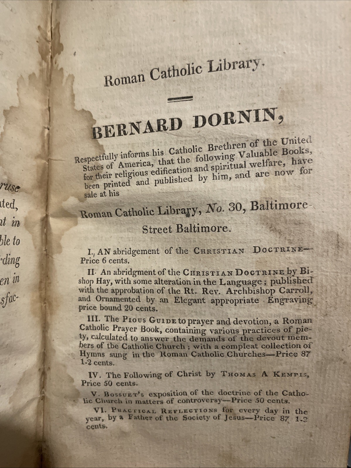 The Catholic Scripturist; or, The Plea of the Roman Catholics; Baltimore 1809