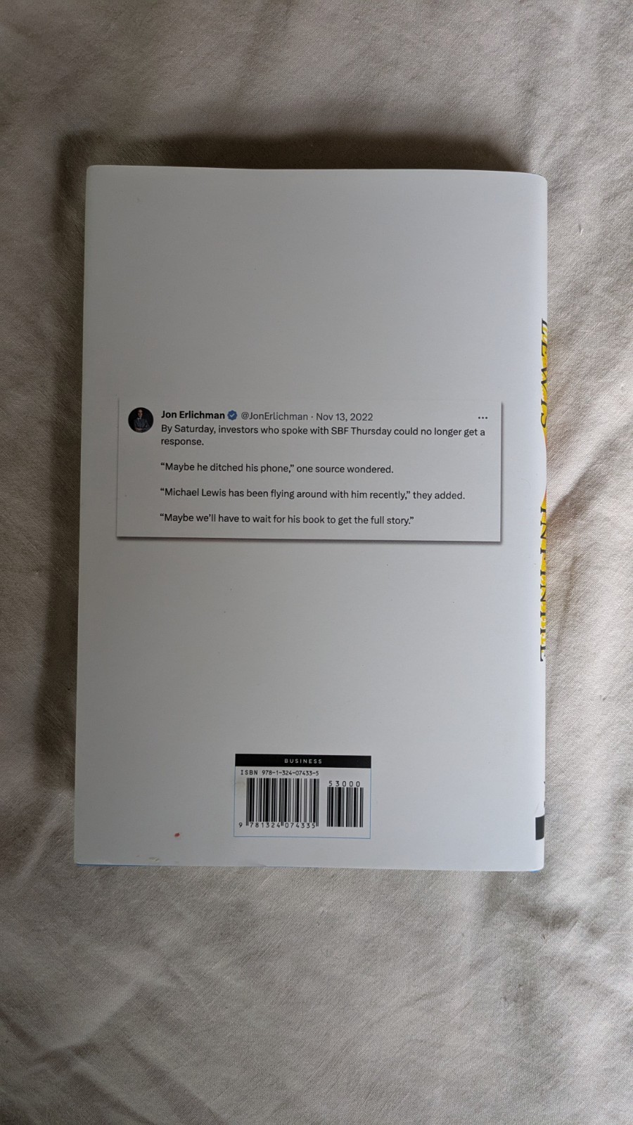 Michael Lewis „GOING INFINITE“ Signed First Edition 2023