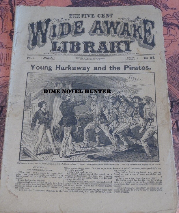 PIRATE YOUNG HARKAWAY & THE PIRATE FIVE CENT WIDE AWAKE LIBRARY #163 DIME NOVEL
