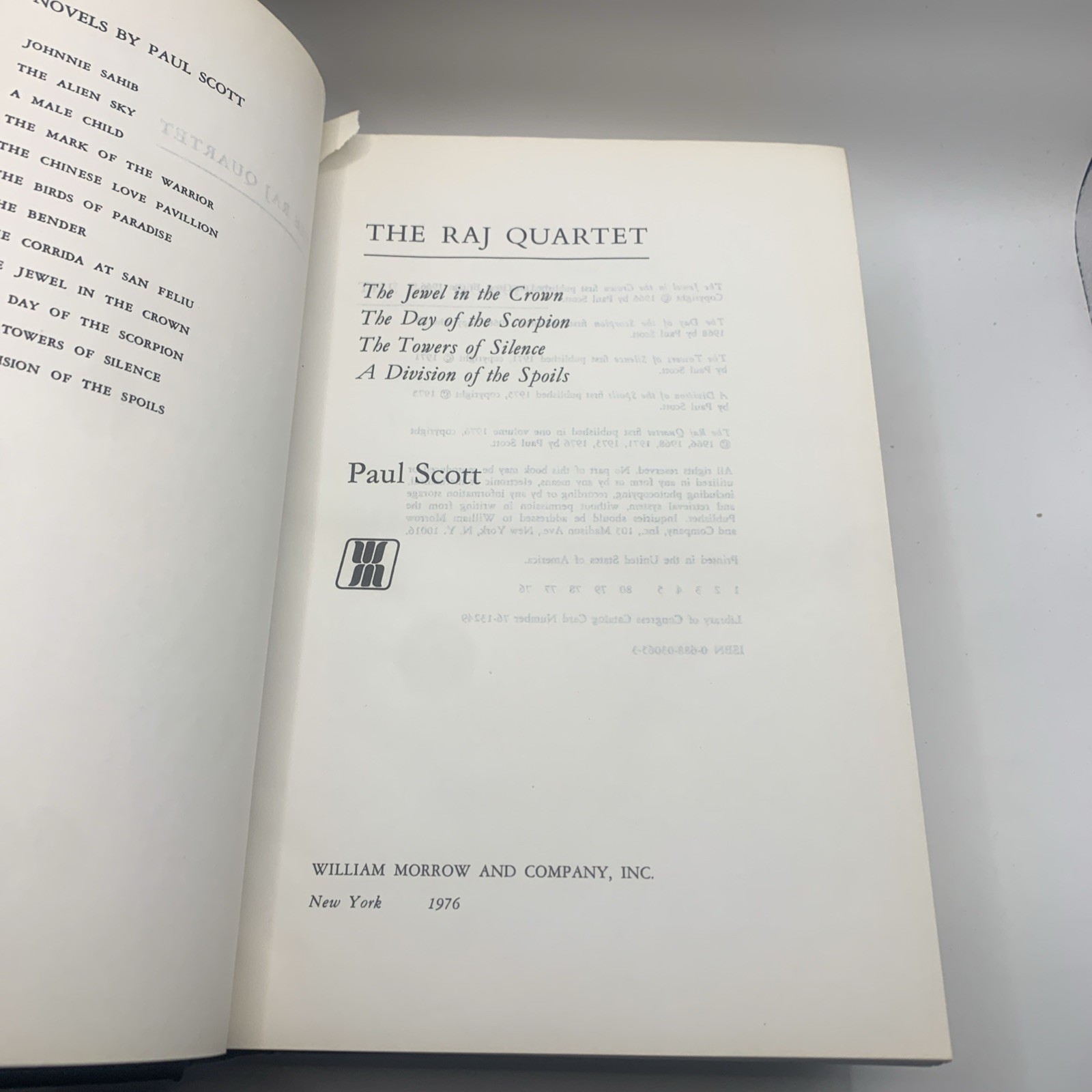 Paul Scott THE RAJ QUARTET First Edition Thus, 1st Printing 1976