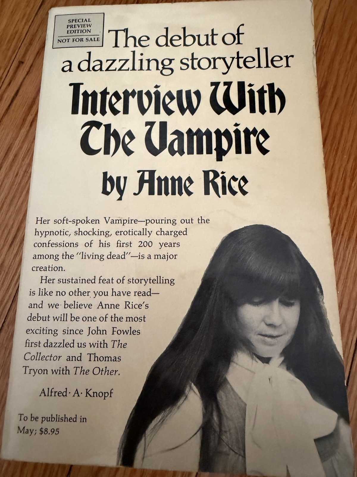 RARE Interview with the Vampire Anne Rice 1976 Pre-Publication Preview Edition