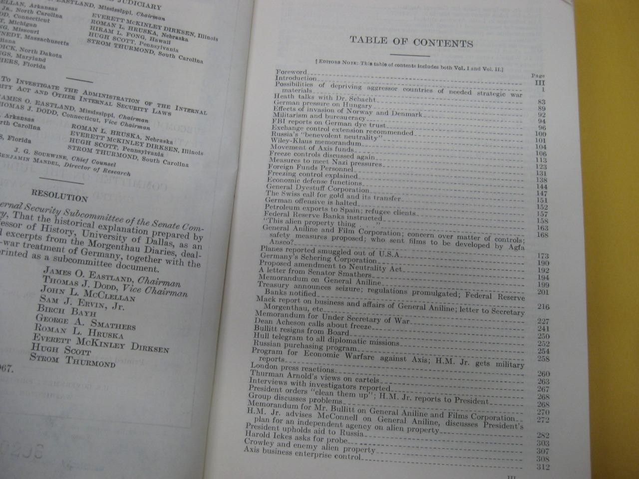 2 vol 1967 Morgenthau diary (Germany) US GOV PUBLICATION United States Senate
