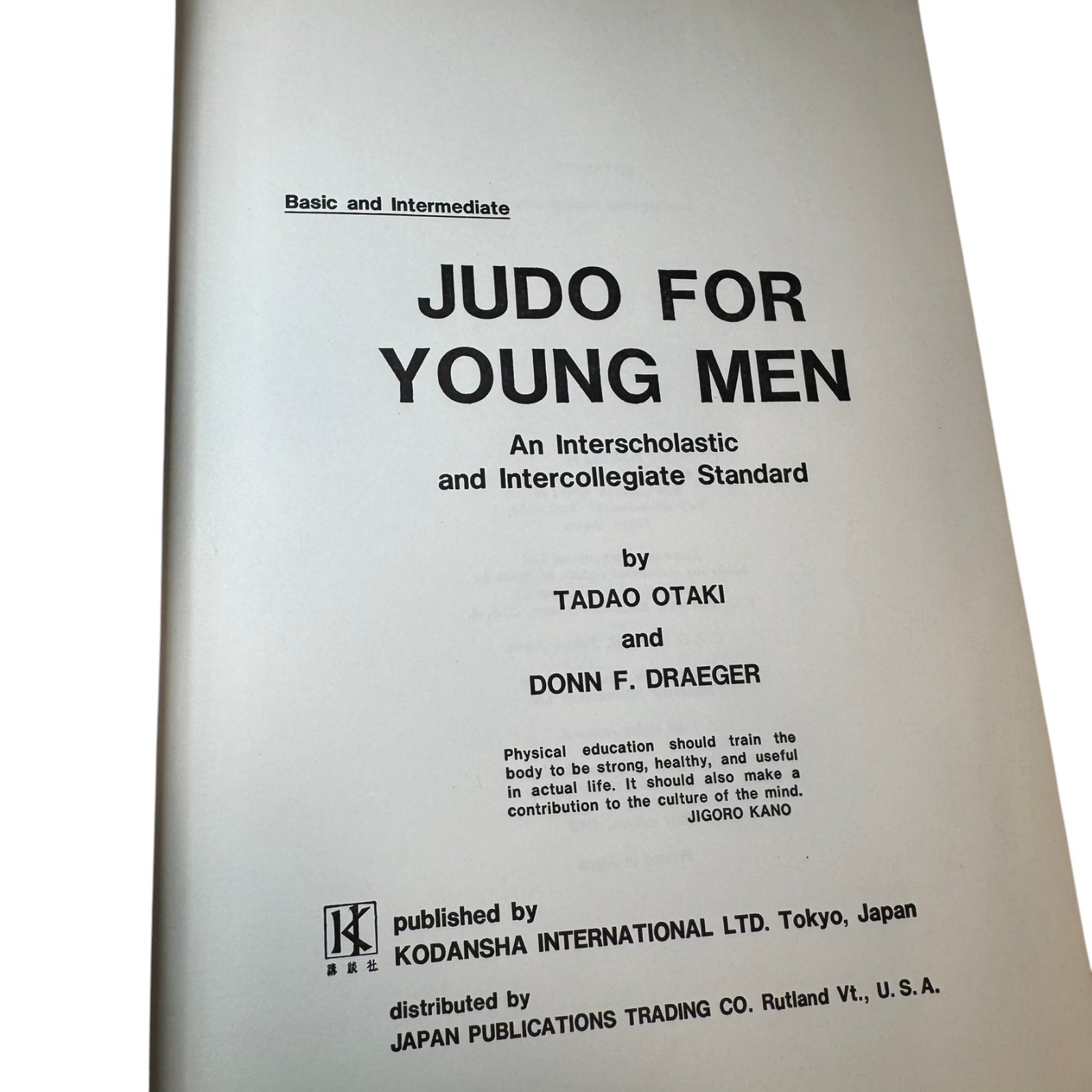 Vintage Judo For Young Men Otaki Draeger HC 1965 1st Ed Martial Arts Book Japan