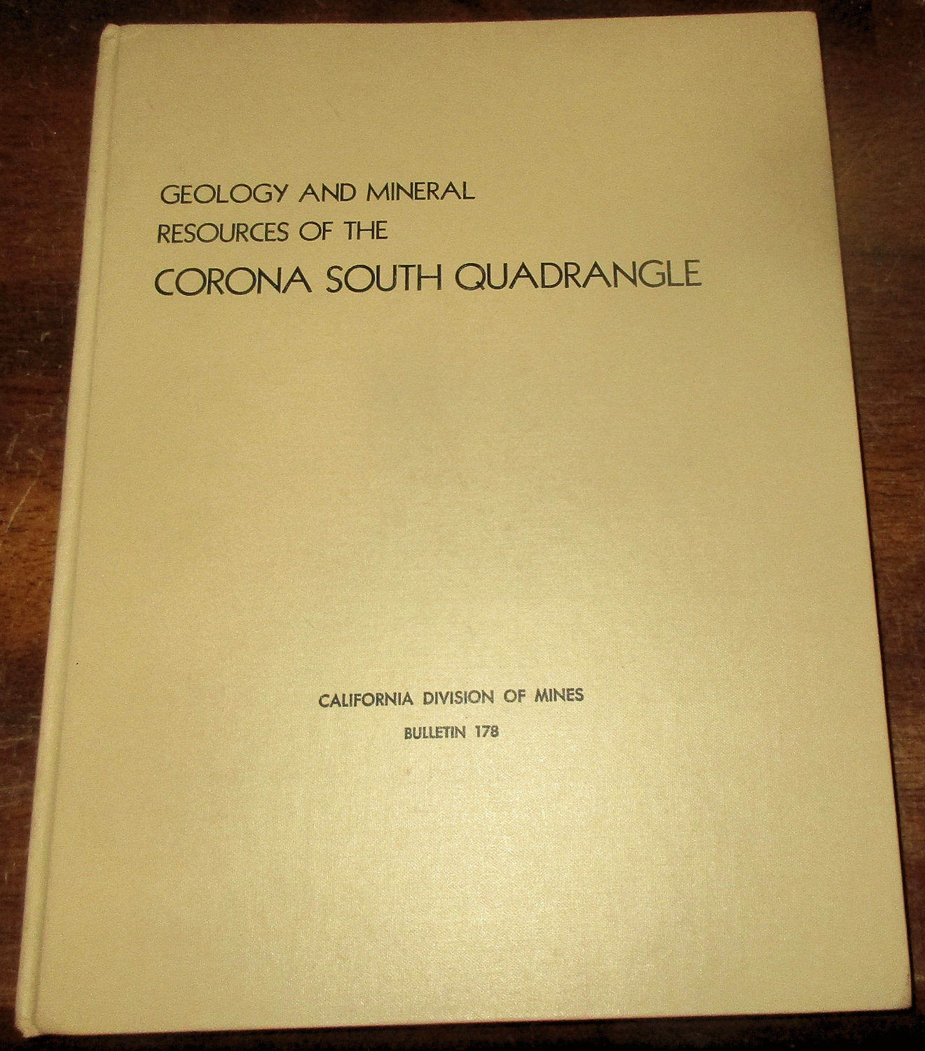 GEOLOGY CALIFORNIA LOS ANGELES AREA CORONA SOUTH CDMG QUADRANGLE RPT MAP MINERAL