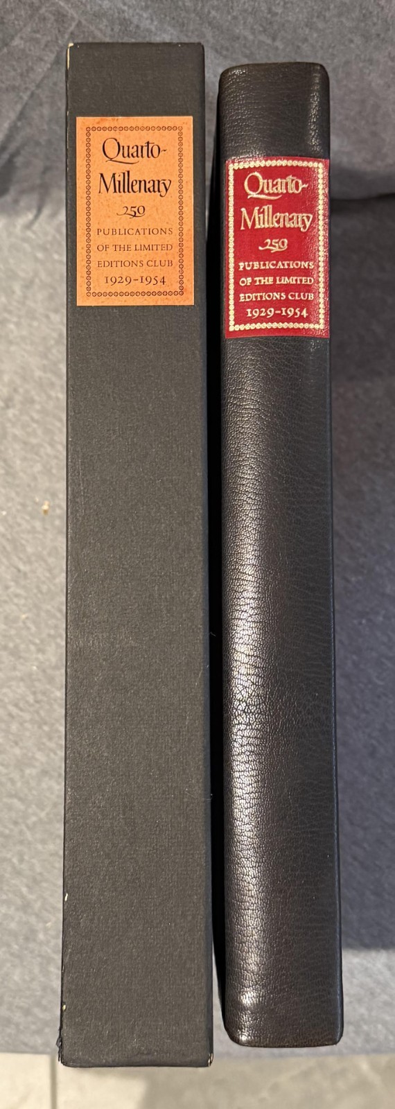 Quarto-Millenary 1959 LEC Bibliography 25 Years Morocco Leather #1027 w/ Letter