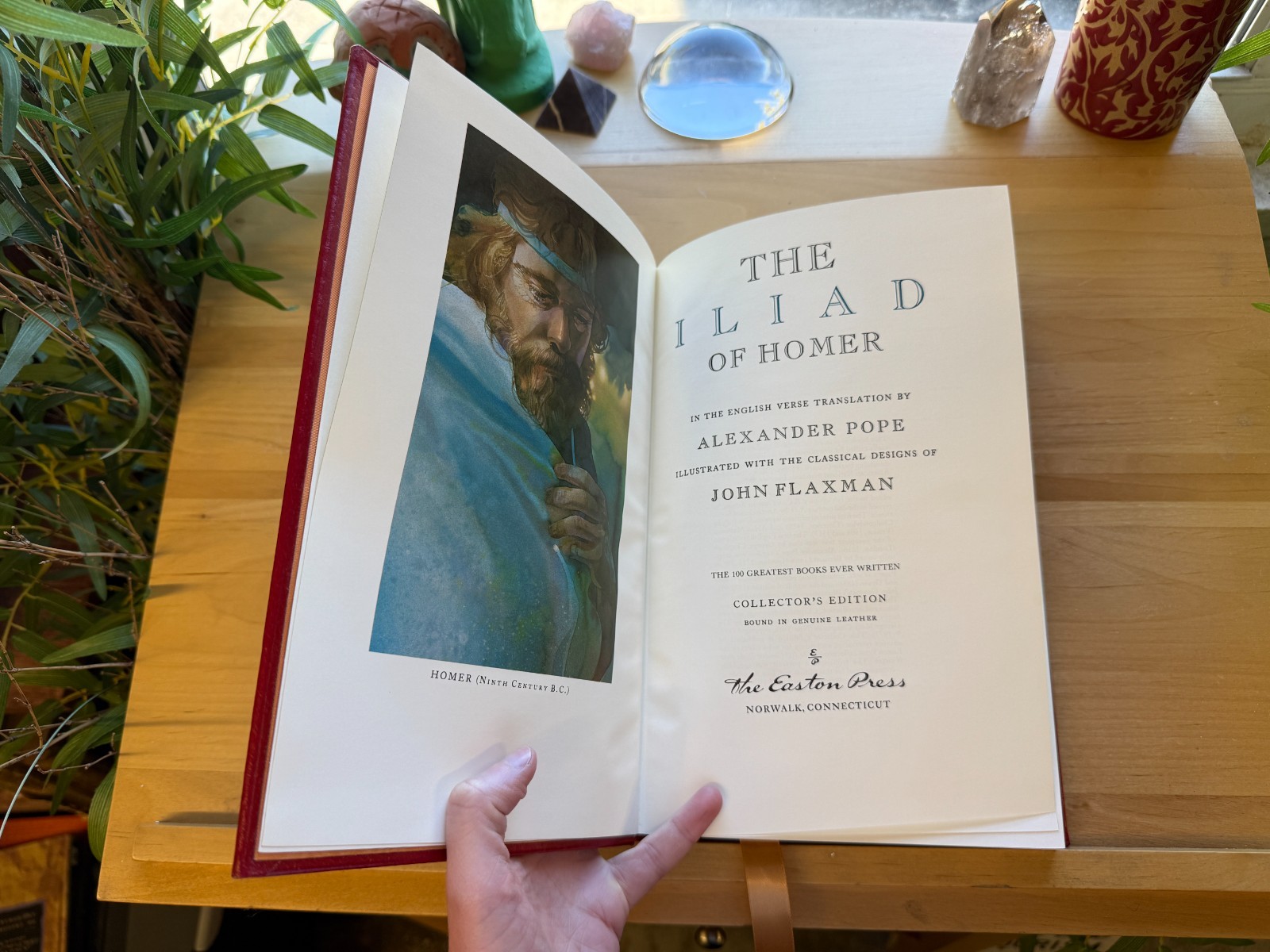 The Iliad of Homer John Flaxman Easton Press Collector’s Edition Leather