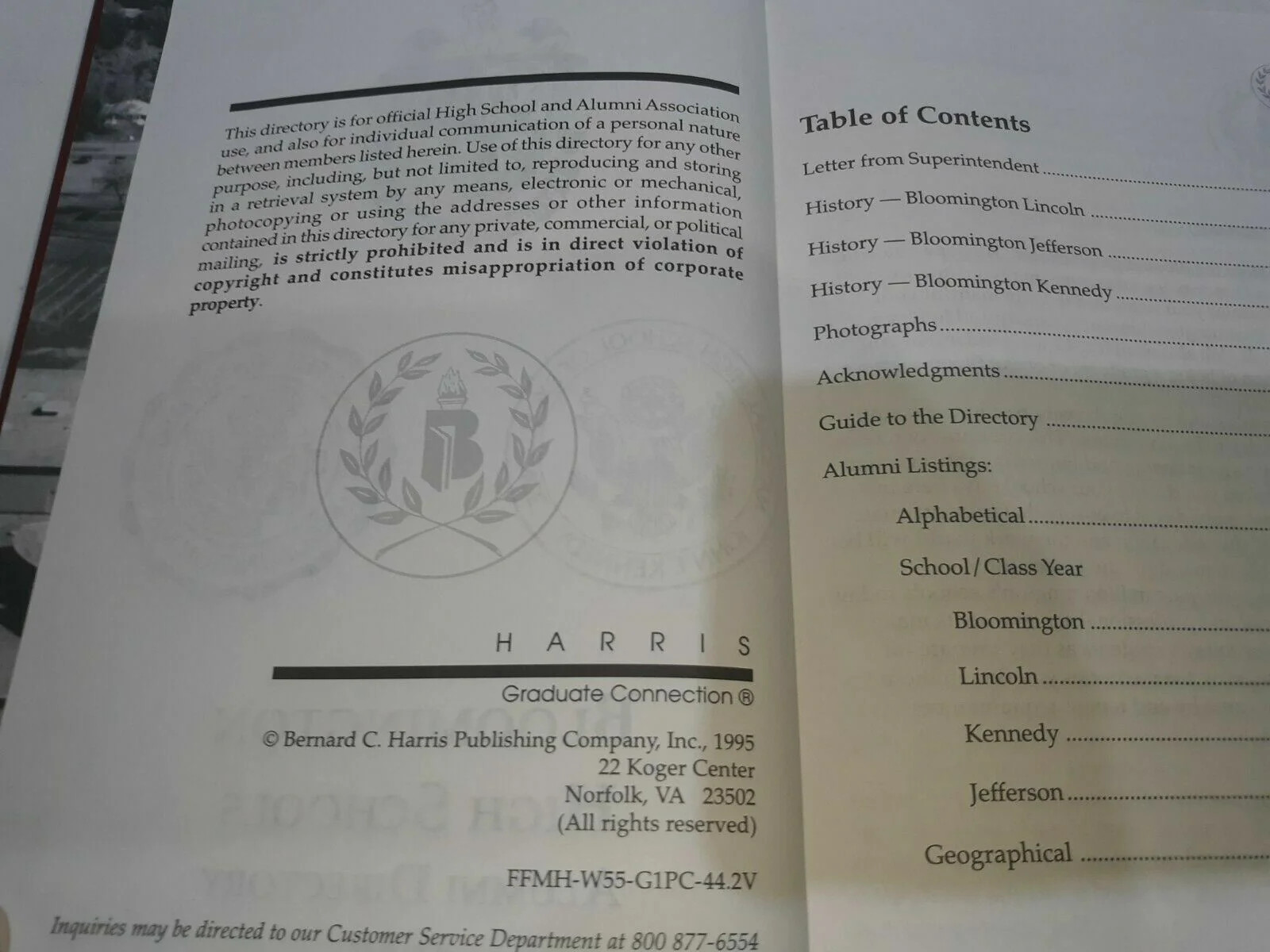 Bloomington High Schools Alumni Directory 1995
