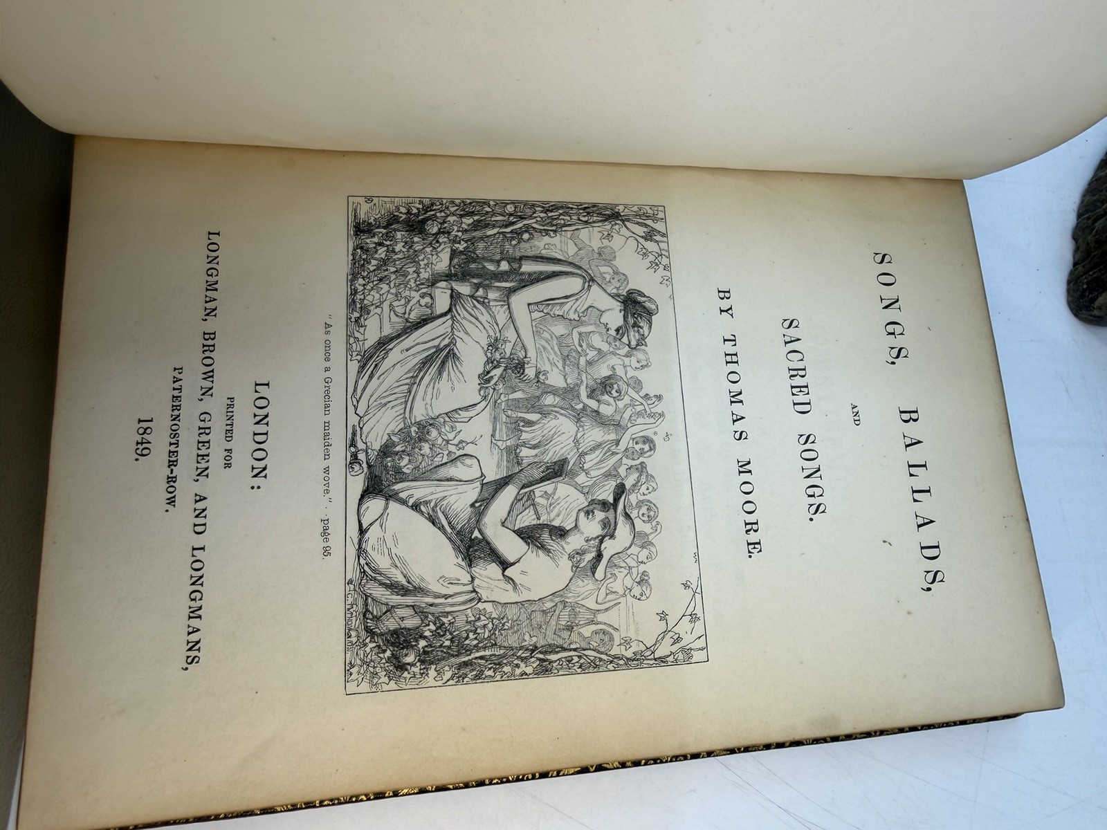 1849 1st Collected Thomas Moore Songs Ballads Full Leather Gilt (AE184DG40)