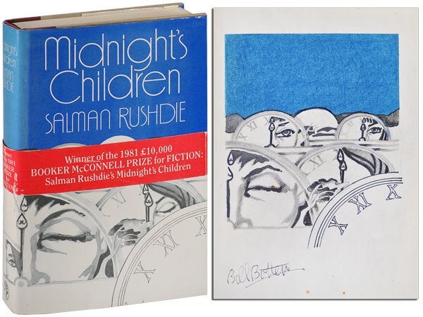 Salman Rushdie-MIDNIGHT’S CHILDREN-1981-1ST/1ST UK ED-SIGNED W/ORIG.BOTTEN ART