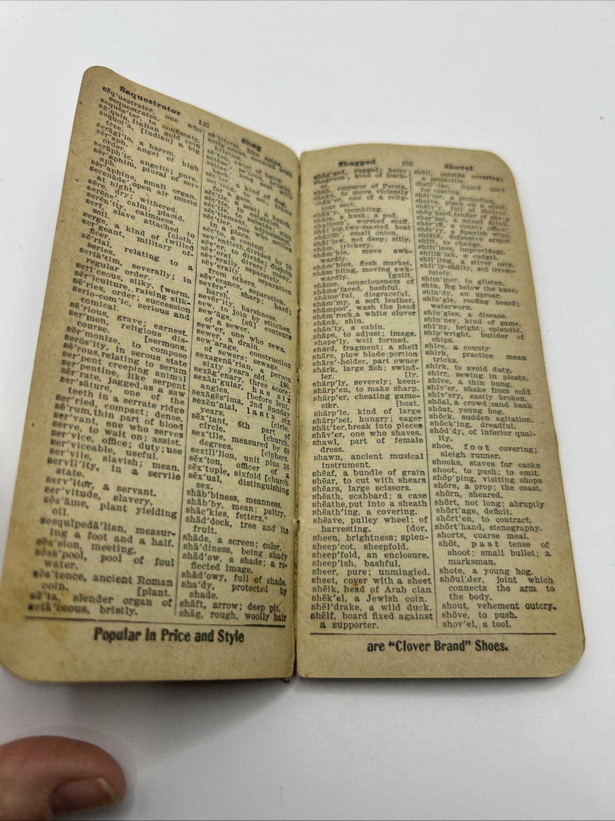 1897 WEBSTER Vest Pocket Dictionary Antique Miniature Red Cloth Book