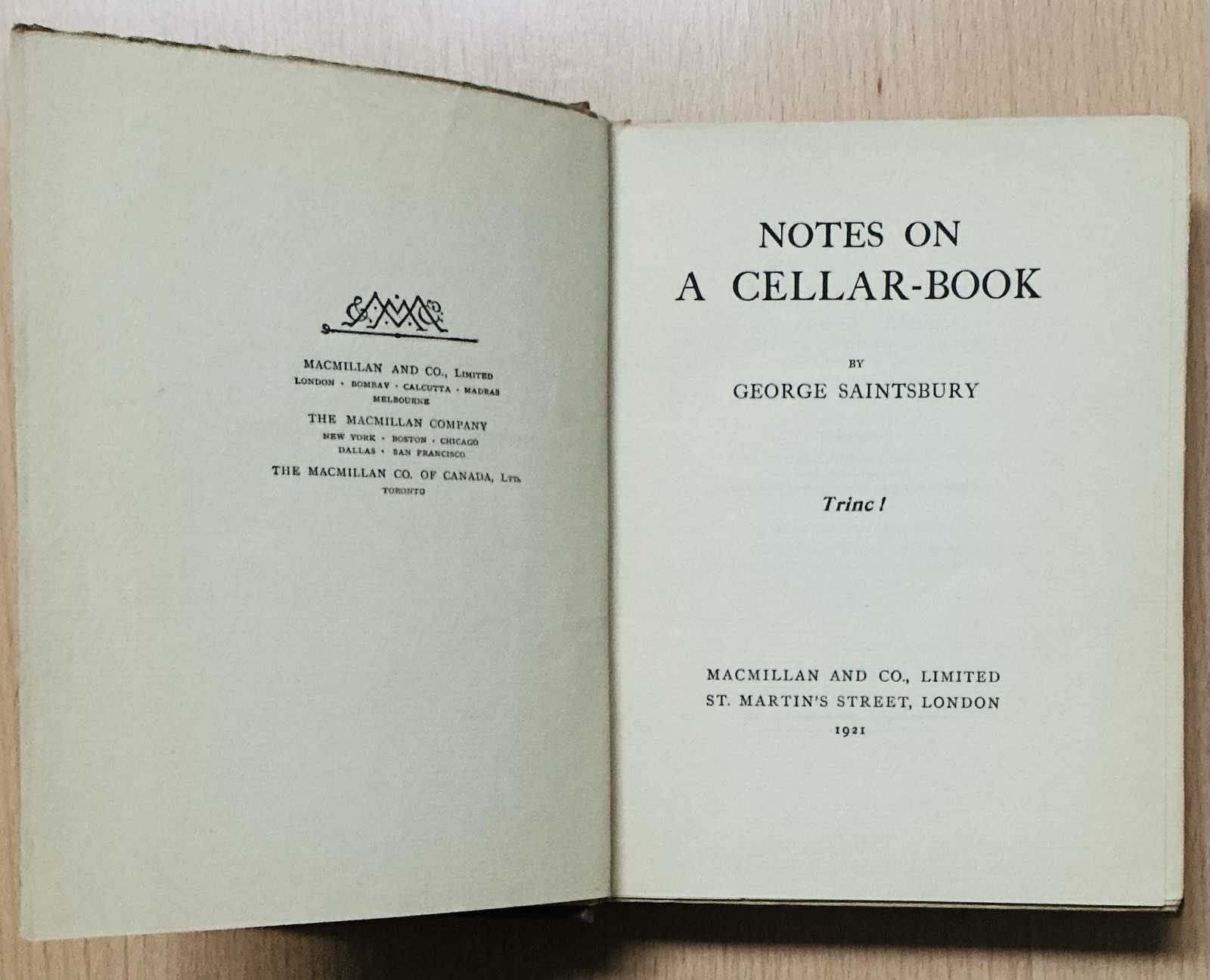 The Scots Cellar 1956 Notes On A Cellar Book 1921 Wine & Wine Trade 1934 RARE HC