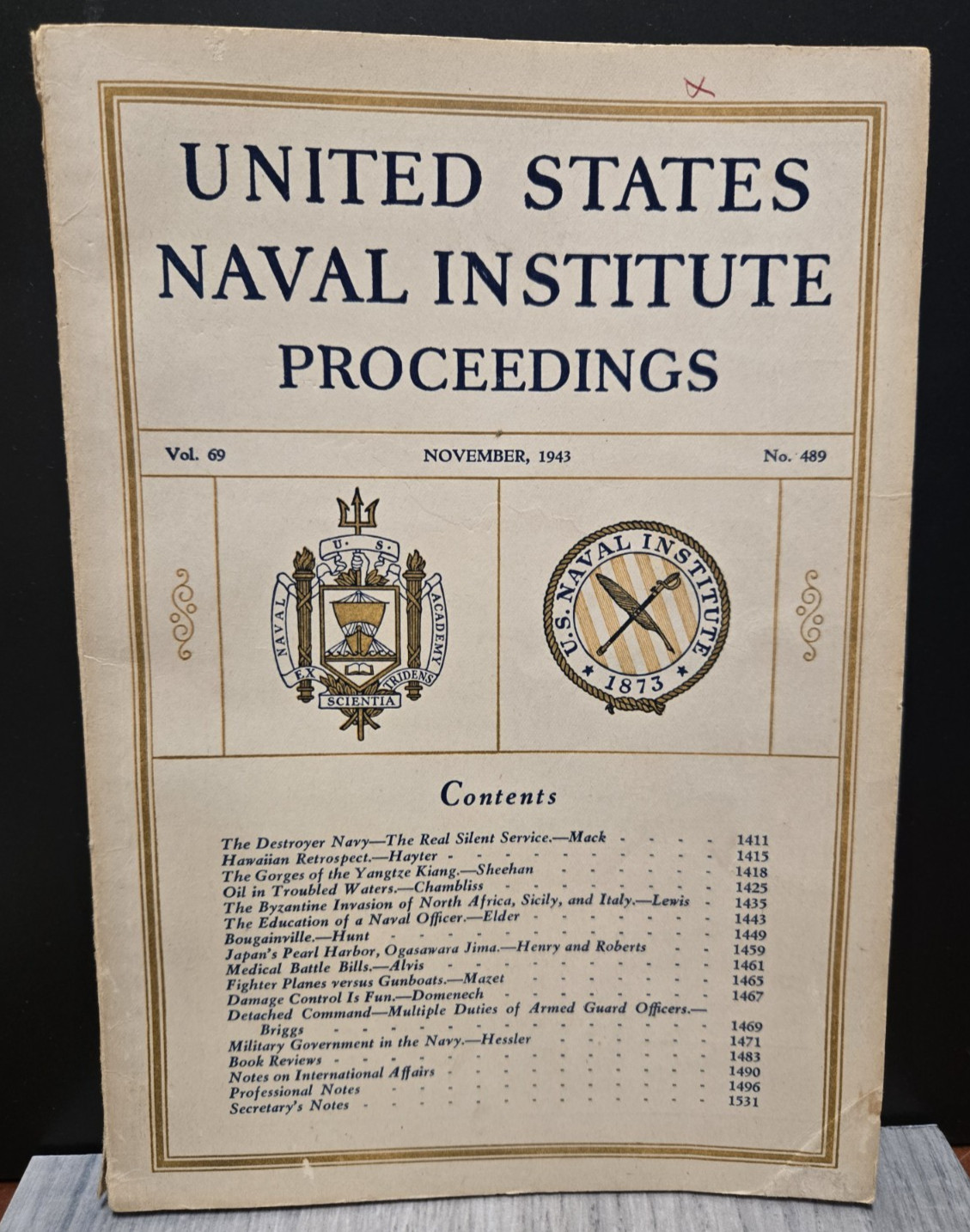 United States Naval Institute Proceedings Book November 1943 Vol 69 No. 489