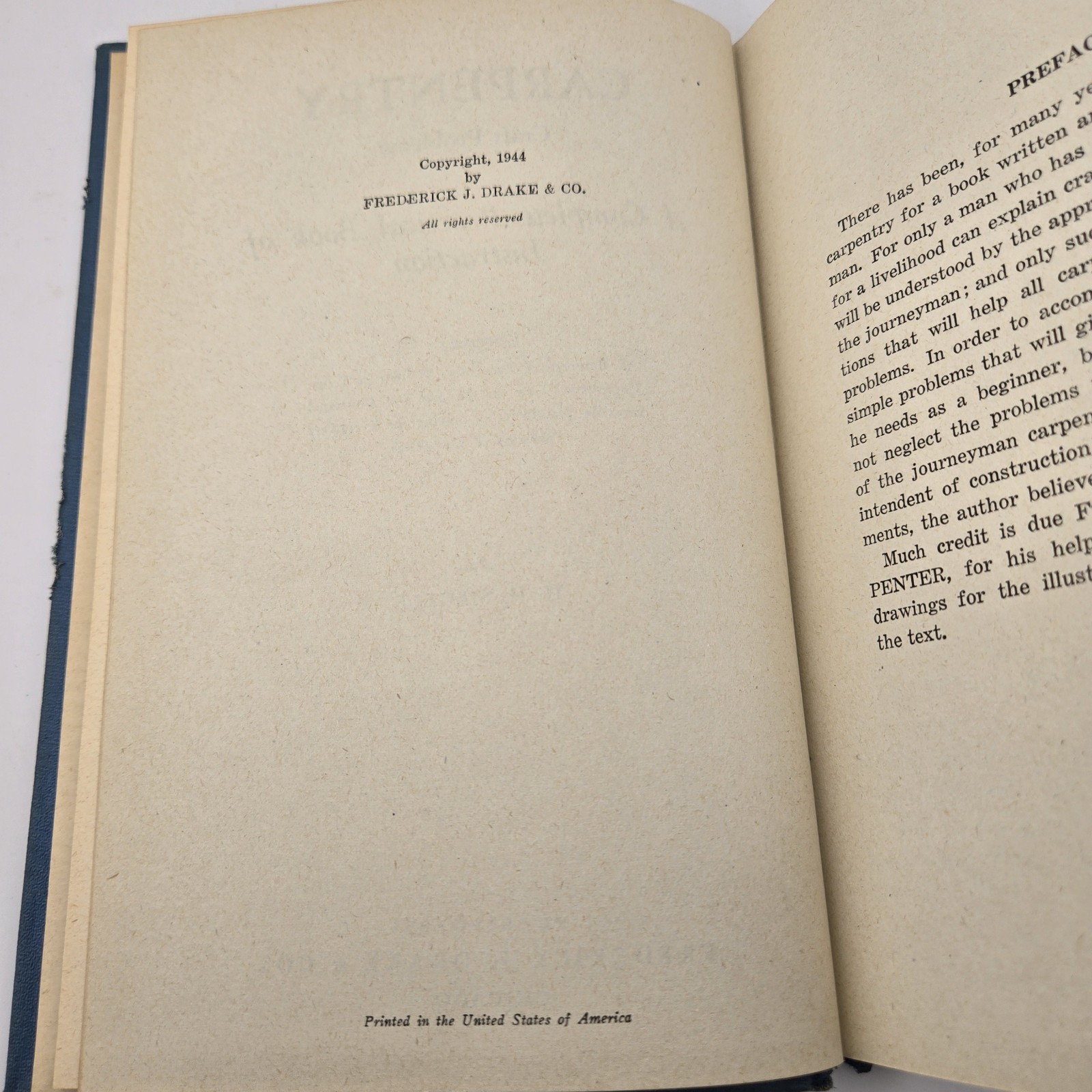 Carpentry Craft Problems H. H. Siegele 1944 Frederick J. Drake Hardcover Vintage