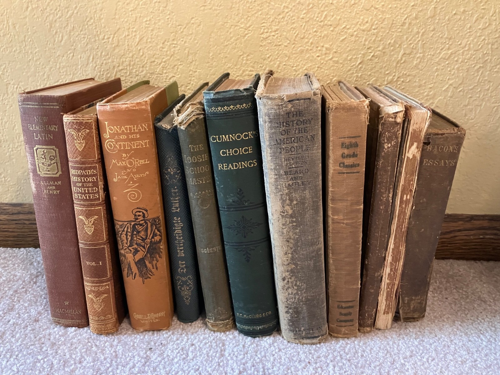 Lot of 11 Antique Decorative Hardcover Books Poor Fair Condition circa 1864-1934