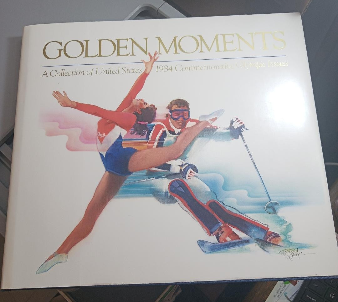 Golden Moments 1984 US Olympic USPS Commemorative Book and Stamp Issues