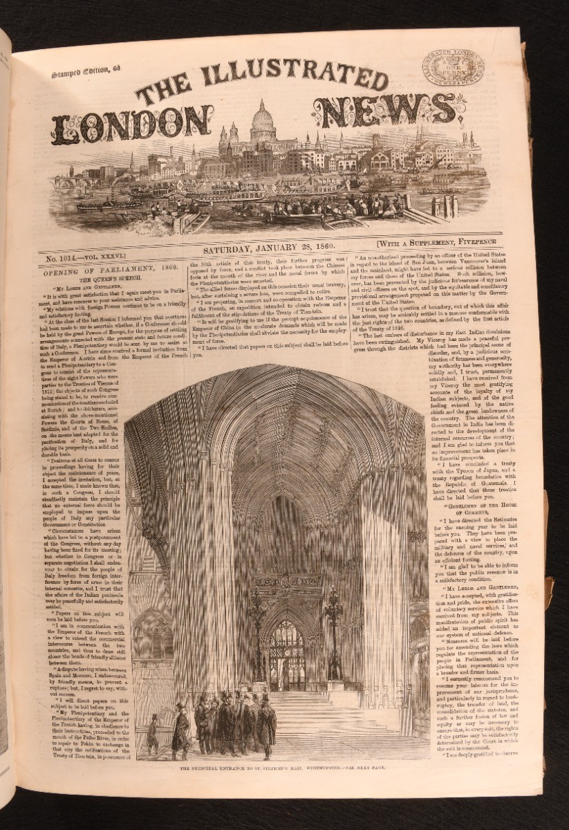 1860 The Illustrated London News Vol XXXVI Jan to June 1860 Ingram First Ed I…