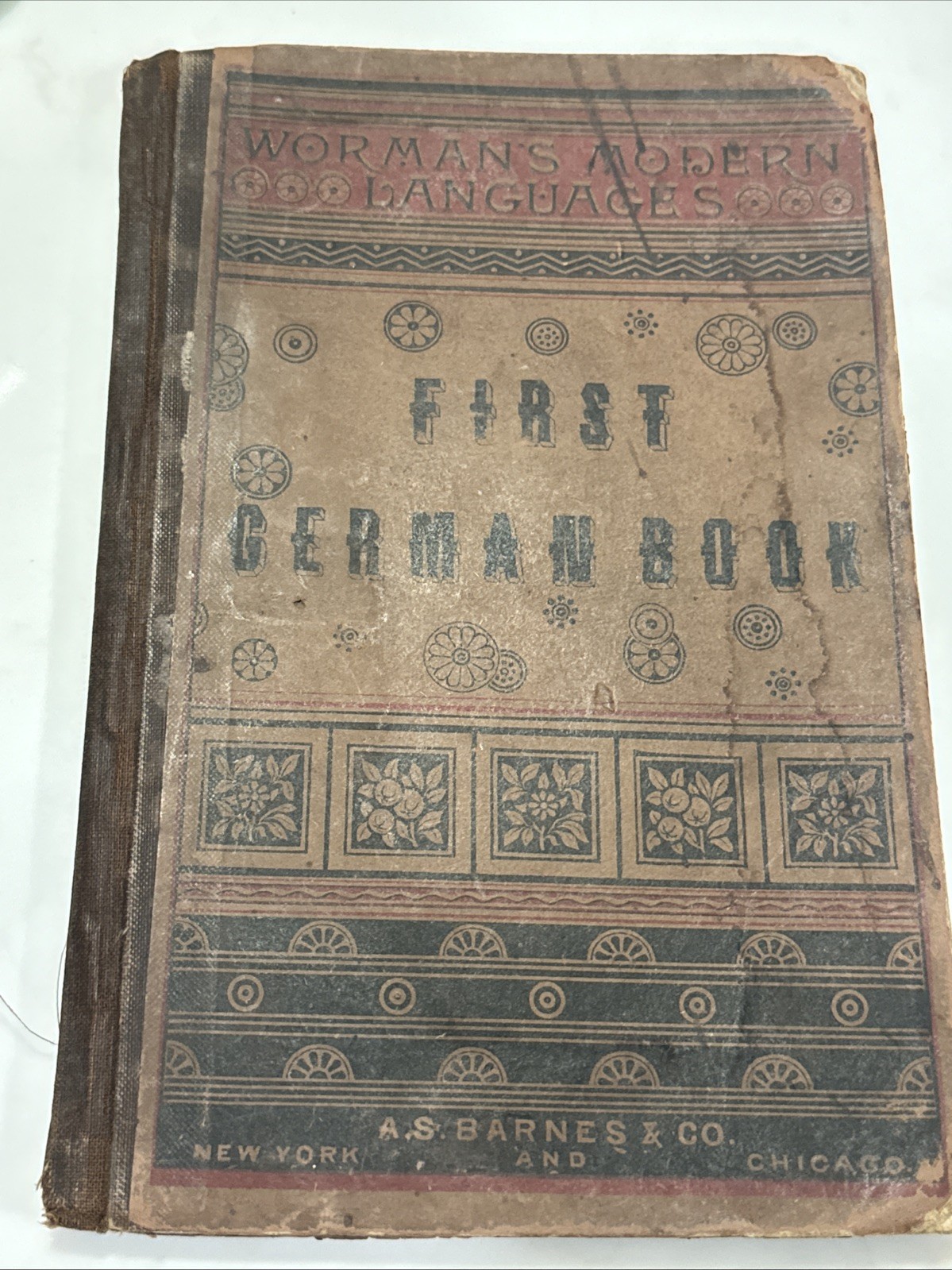 Antique 1880 Worman’s First German Book Illustrated Language Reader Barnes & Co