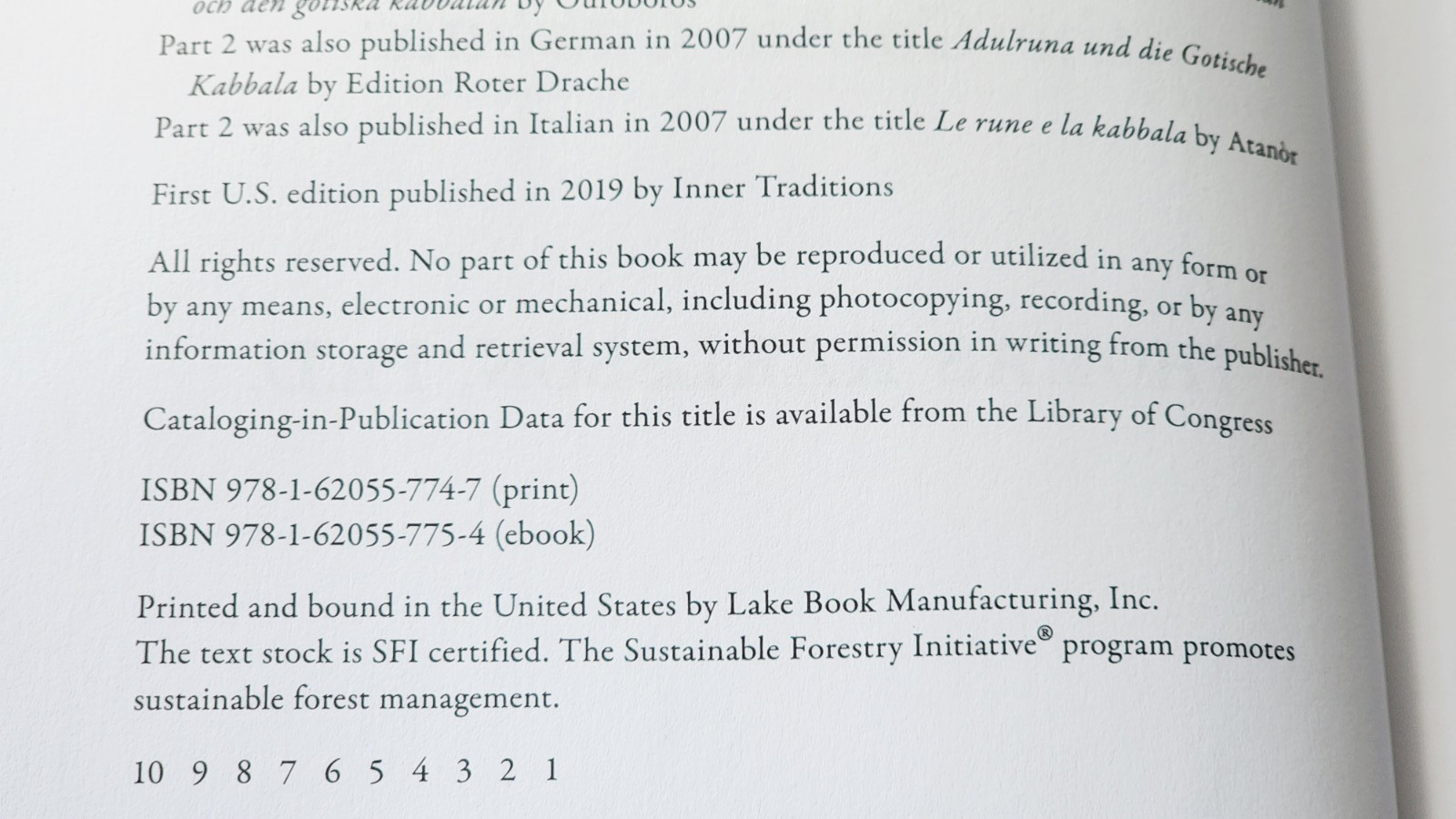 Nightside of the Runes – Thomas Karlsson – Inner Traditions 2019 Hardcover w/DJ