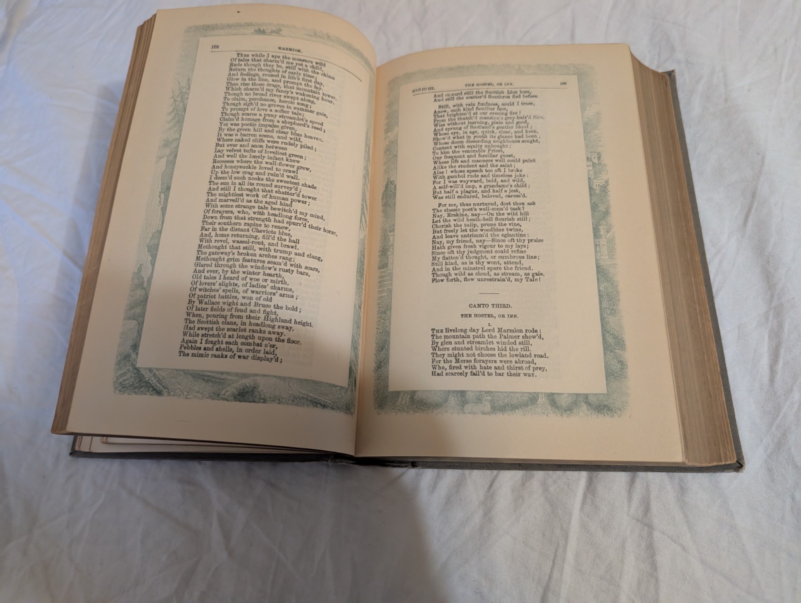 Antique 1890s Sir Wlter Scott Poetical Works Gall & Inglis Hardcover