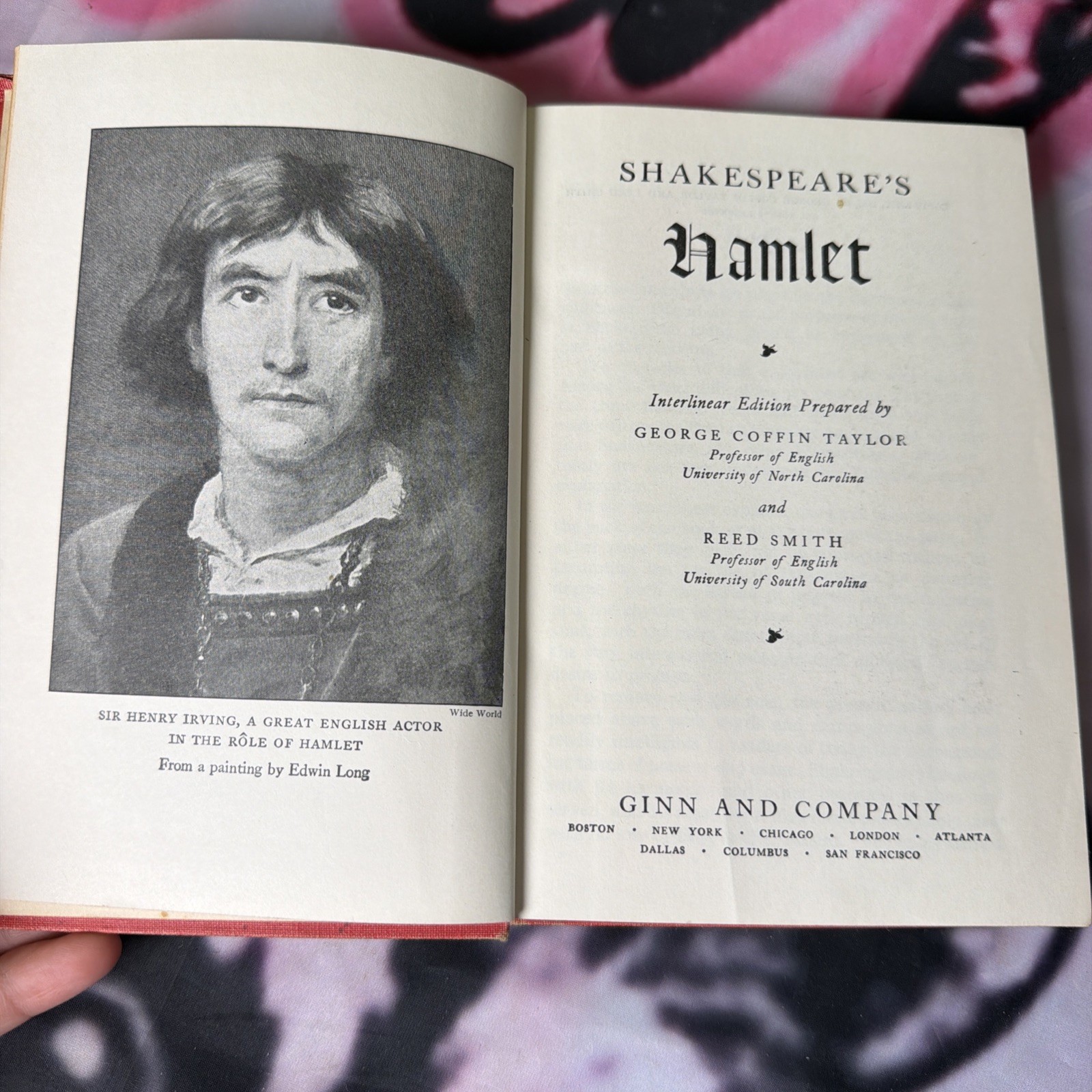 Vtg 1936 Shakespeares Hamlet Interlinear Edition Taylor Smith Ginn Red Hardcover