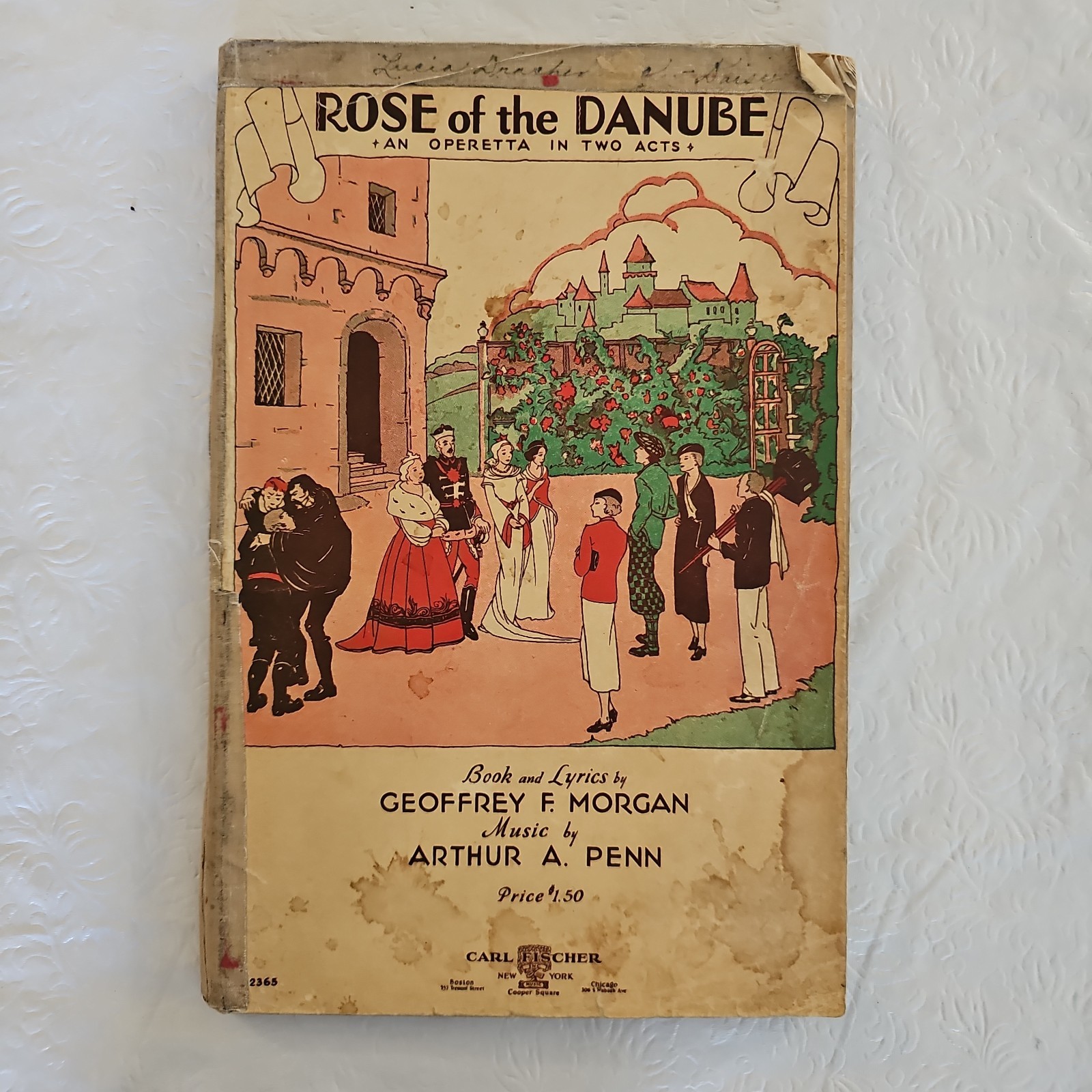 VTG ROSE of the DANUBE Operetta In 2 Acts Morgan Book, Lyrics, Play & Music