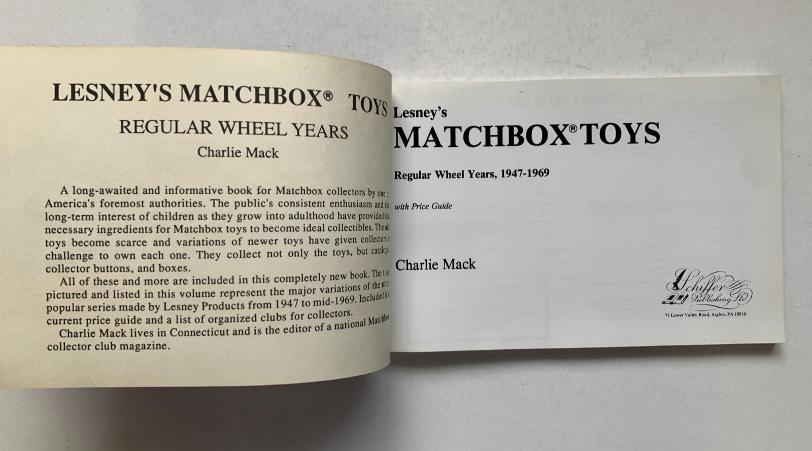 2 books MATCHBOX TOYS Regular Years & Tyco Years CHARLIE MACK, w/price guide