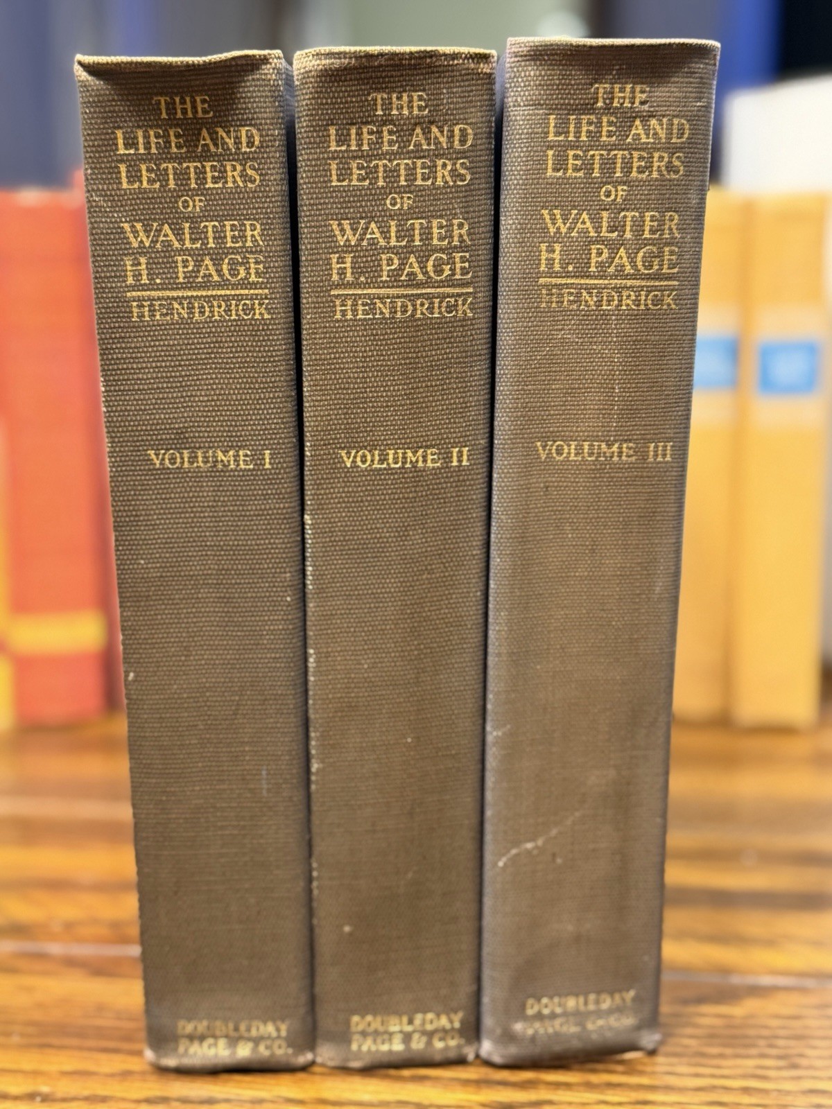 1923-1925 The Life and Letters of Walter H. Page Vol I II III Hendrick 3 Vol Set